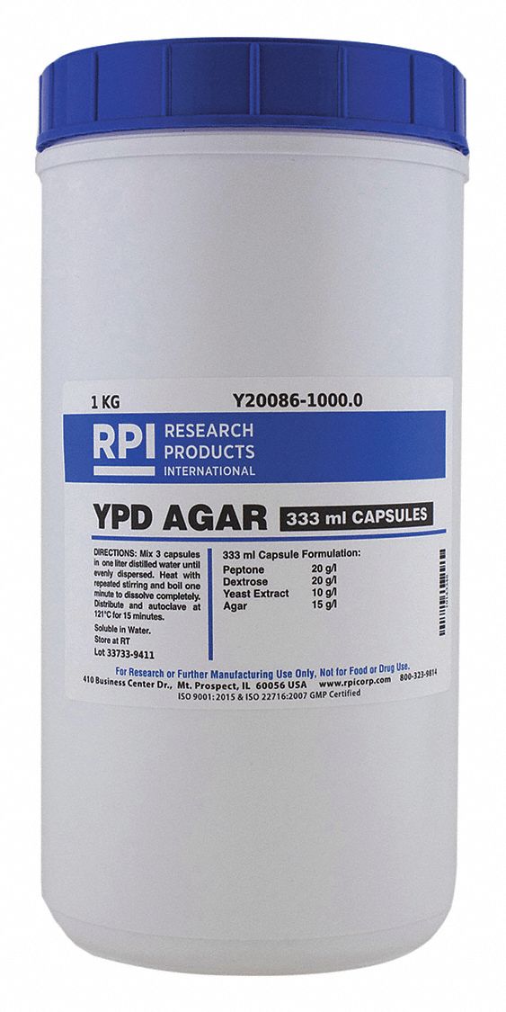 Rpi Ypd Agar 1 Kg Container Size Caplet 46 Pk 31ge76 Y086 1000 0 Grainger