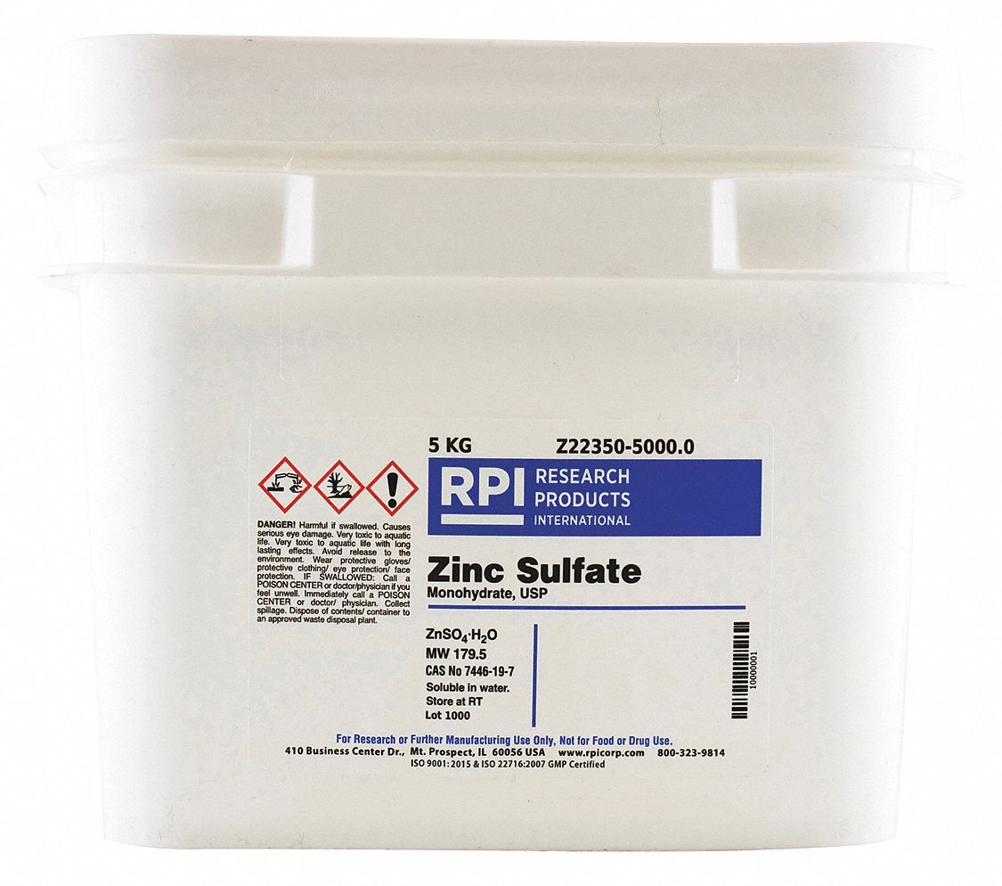 Rpi Zinc Sulfate Monohydrate Kg Container Size Powder Gf