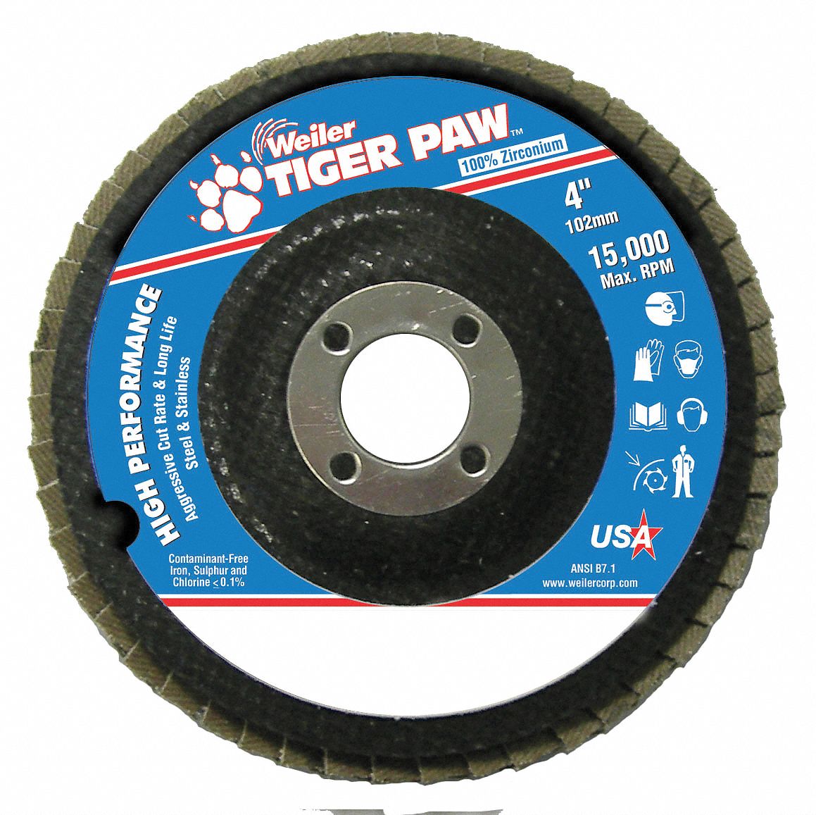 31GG07 - Abrasive Flap Disc Medium 4in. Phenolic