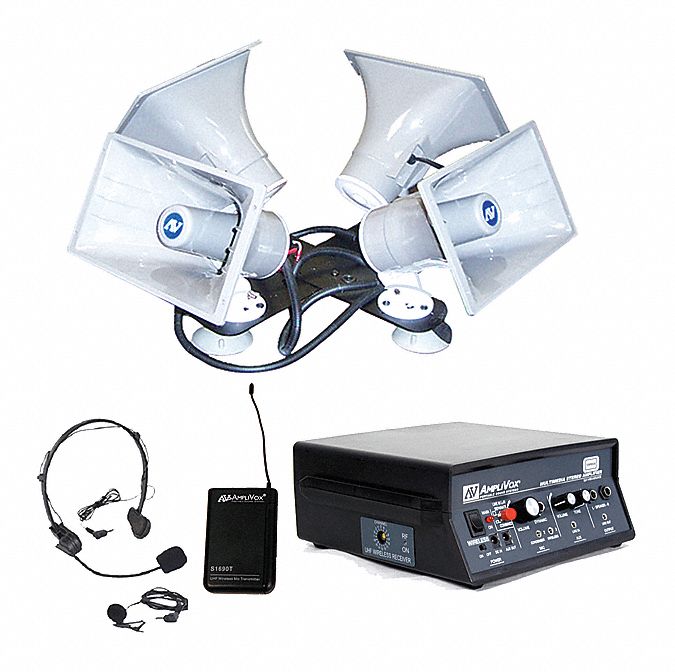 AMPLIVOX SOUND SYSTEMS 16 Channel Wireless Mobile Public Address System with 300 ft Wireless