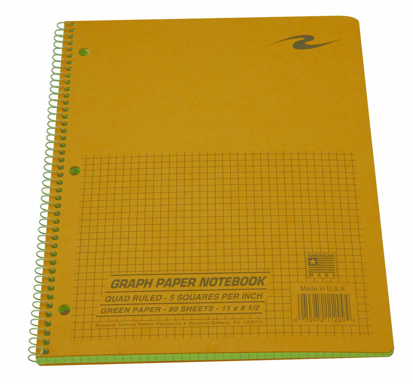 ROARING SPRING Notebook, 81/2 in x 11 in, 80 31HG8111209 Grainger