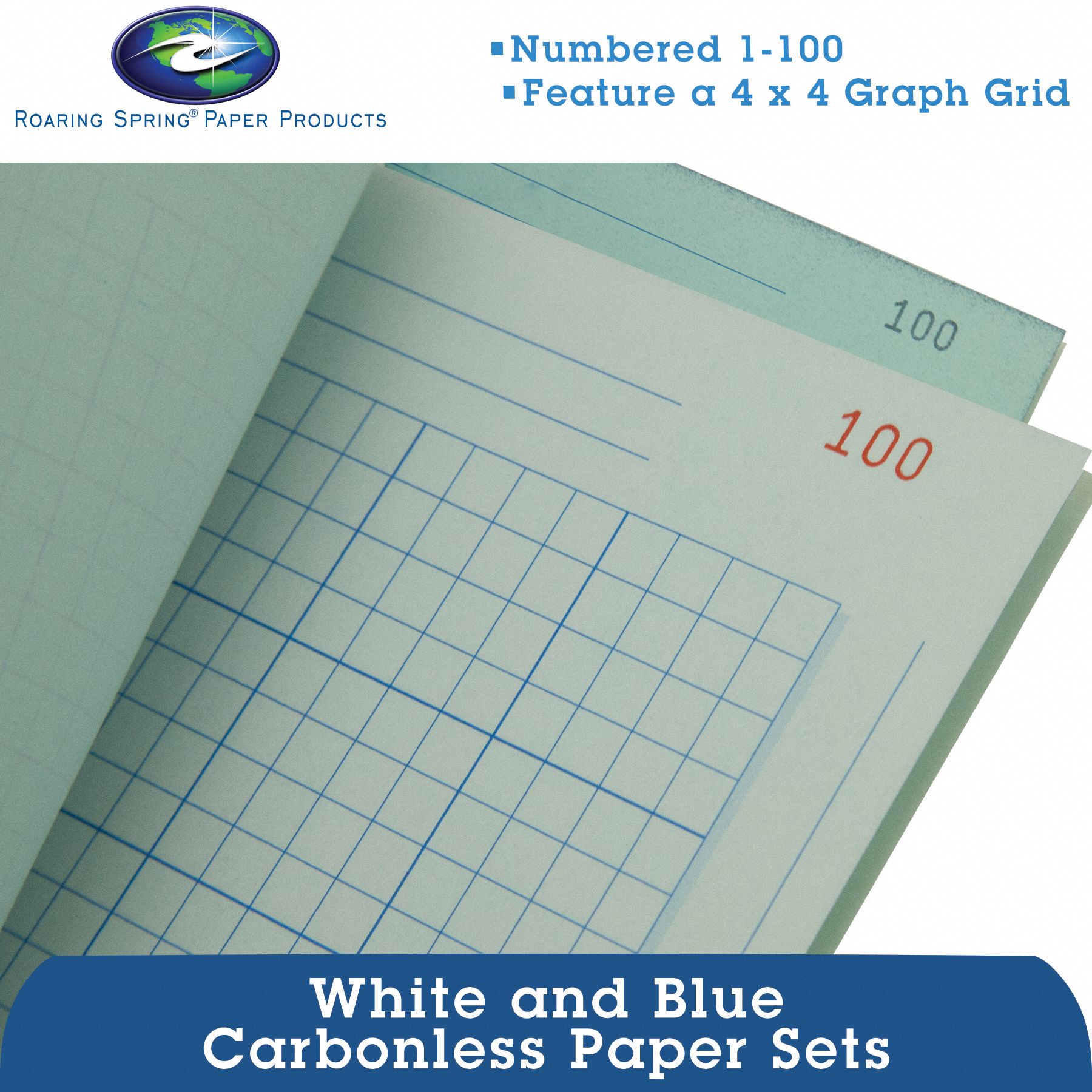 ROARING SPRING Notebook Quadrille, Nonwirebound, 200 Sheets, Pages