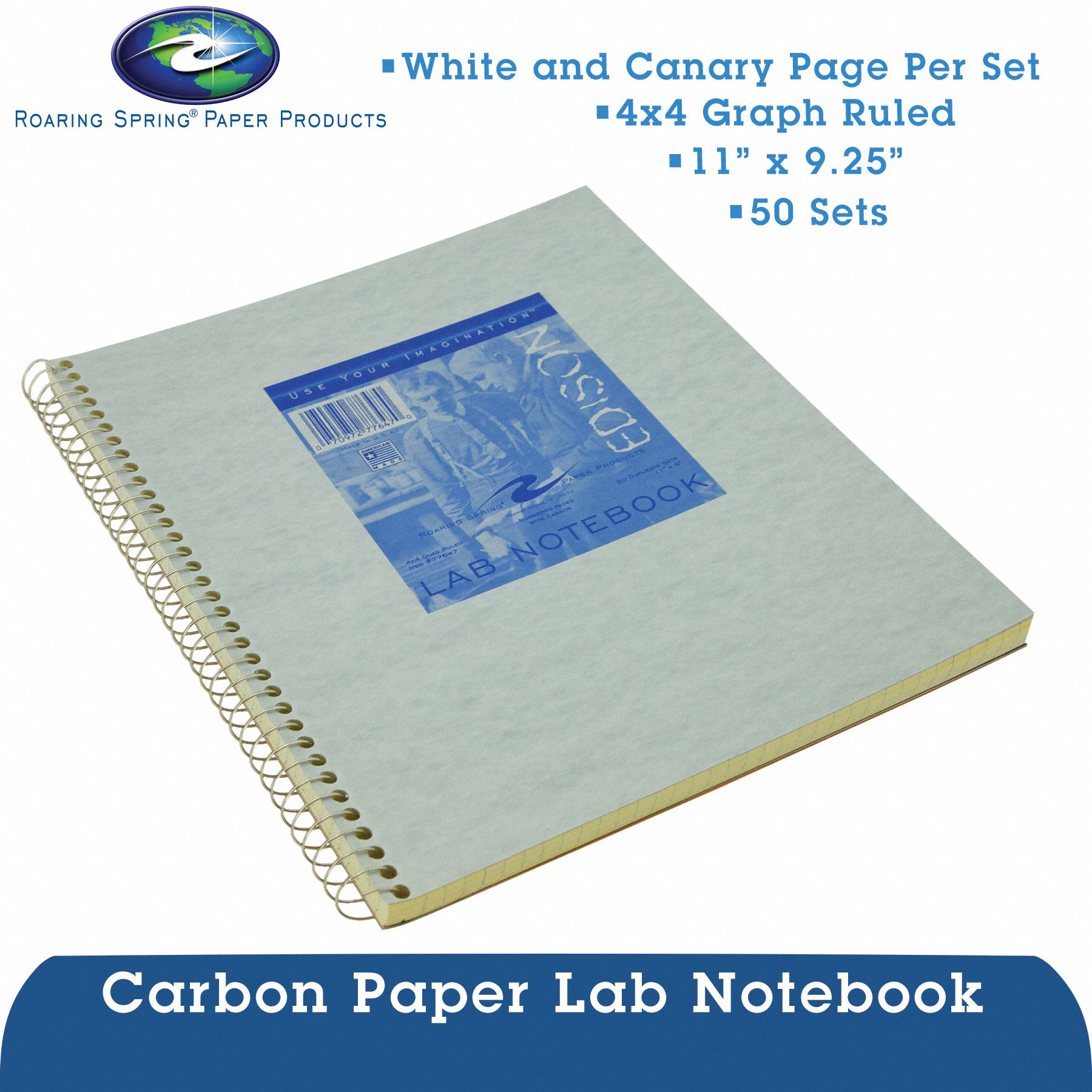 ROARING SPRING Notebook Quadrille, Wirebound, 100 Sheets, Pages