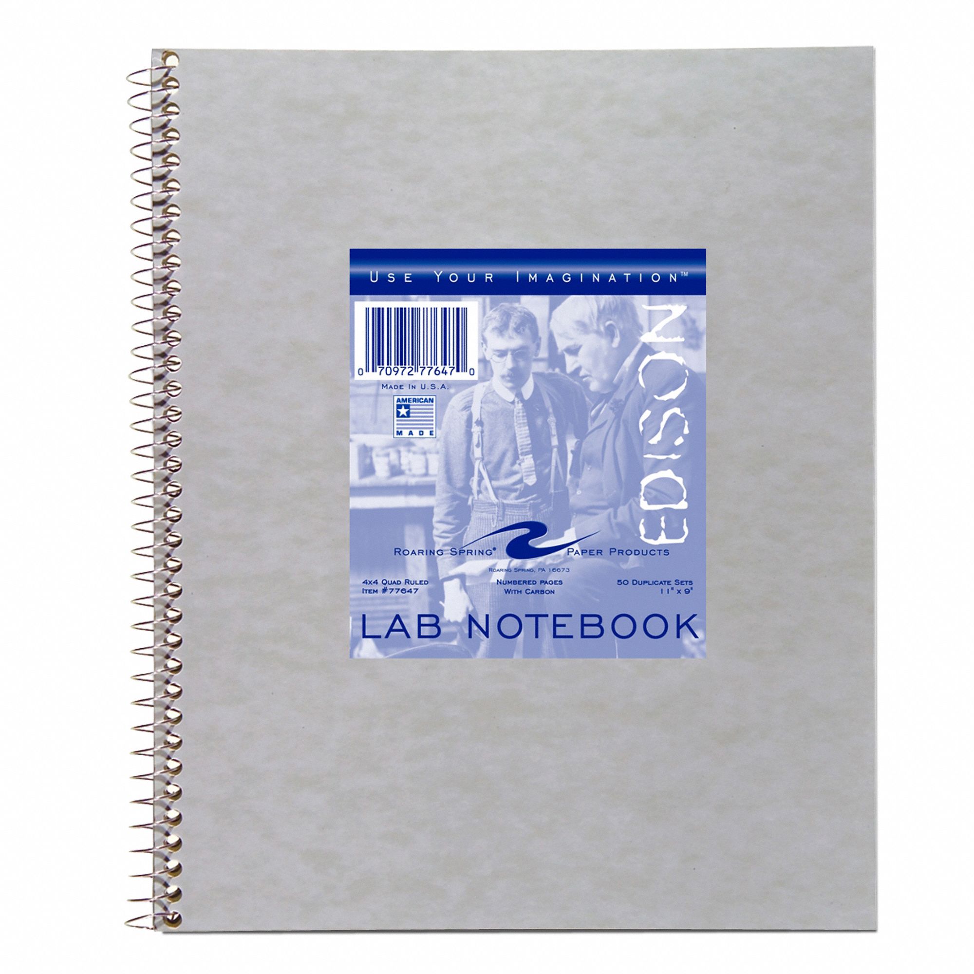 Notebook: Quadrille, Wirebound, 100 Sheets, Pages Numbered, 2 Carbon Sheets, Left