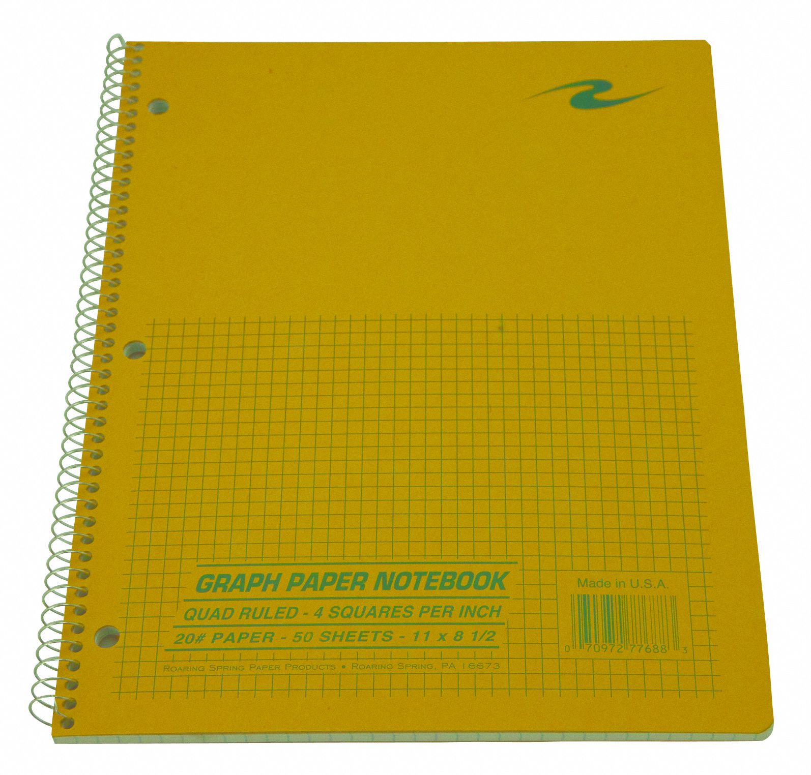 ROARING SPRING Notebook Quadrille, Wirebound, 50 Sheets, 0 Carbon