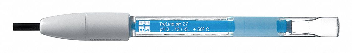 PH Electrode, 0 to 13 pH, Flat Tip, Glass