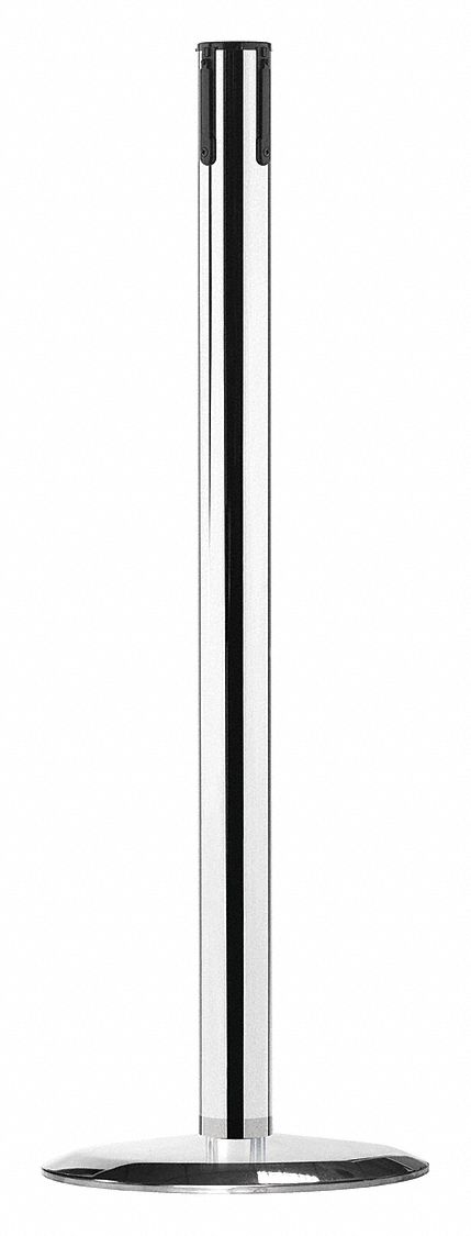 Receiver Post, 38 In H, Polished Chrome