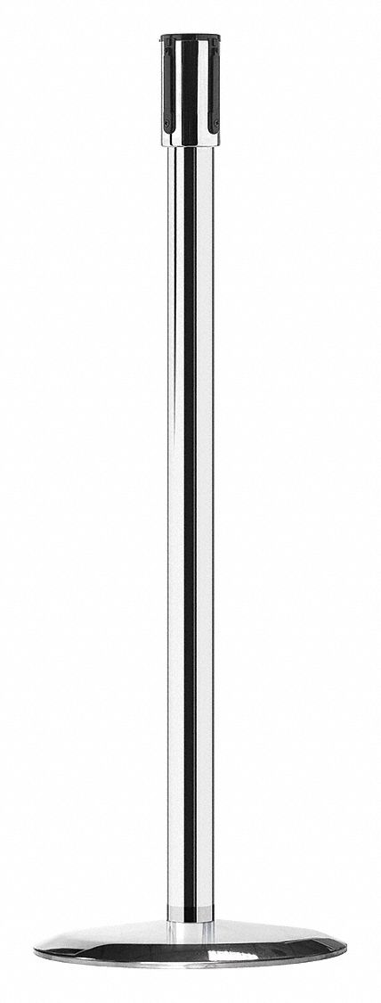Receiver Post, 38 In H, Polished Chrome