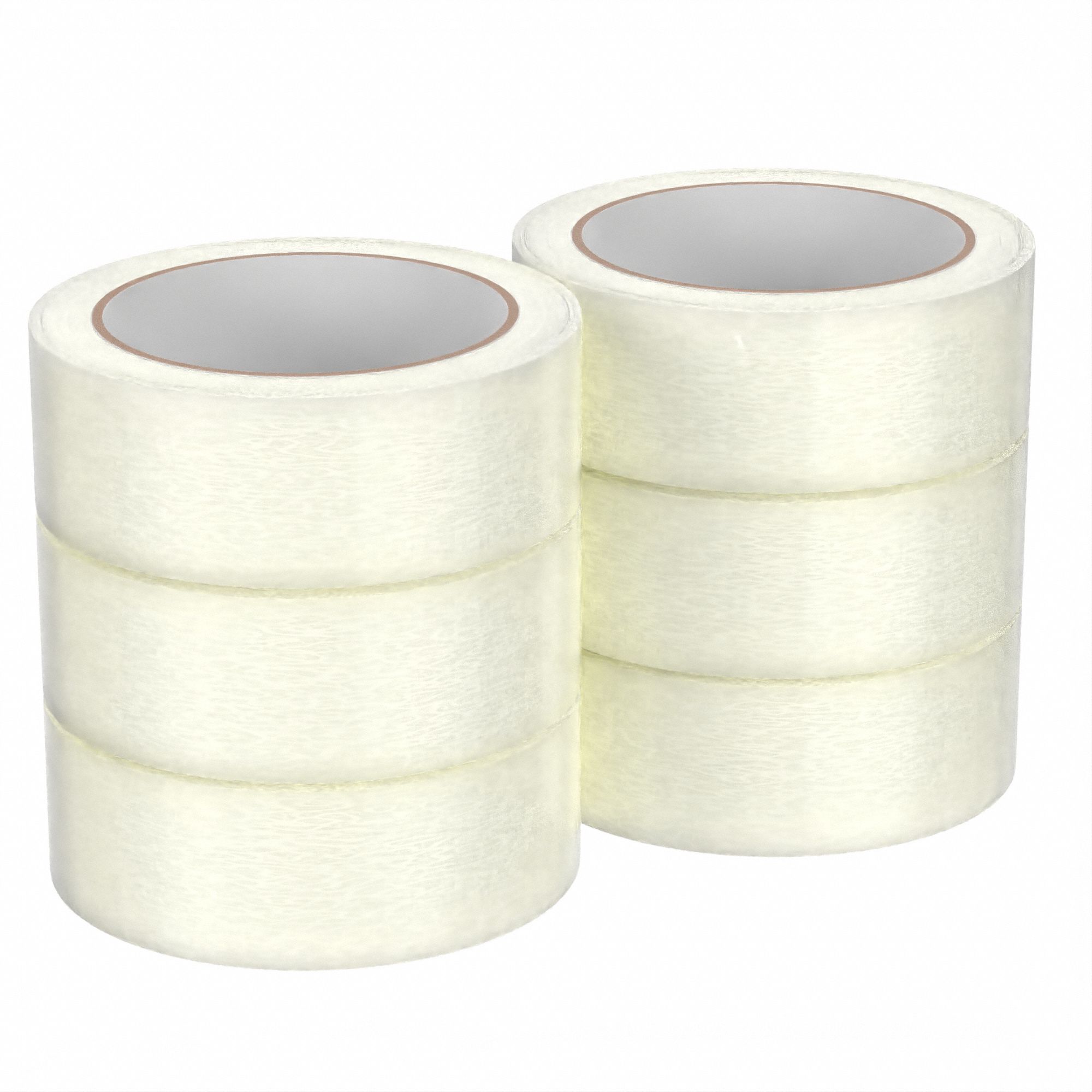 CARTON SEALING TAPE, 1.8 MIL THICK, 2 IN X 55 YD, 48 MM X 50 M, CLEAR, 6 PK