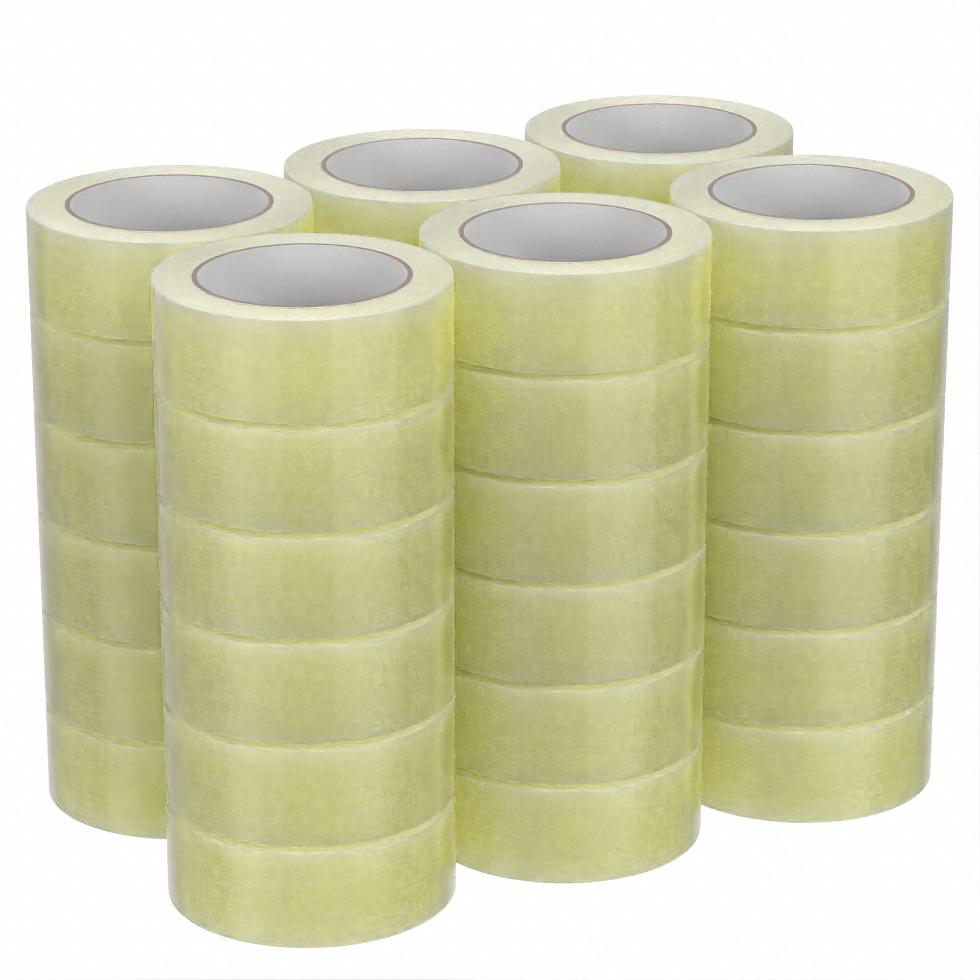 CARTON SEALING TAPE, 2 MIL THICK, 2 IN X 55 YD, 48 MM X 50 M, CLEAR, 36 PK