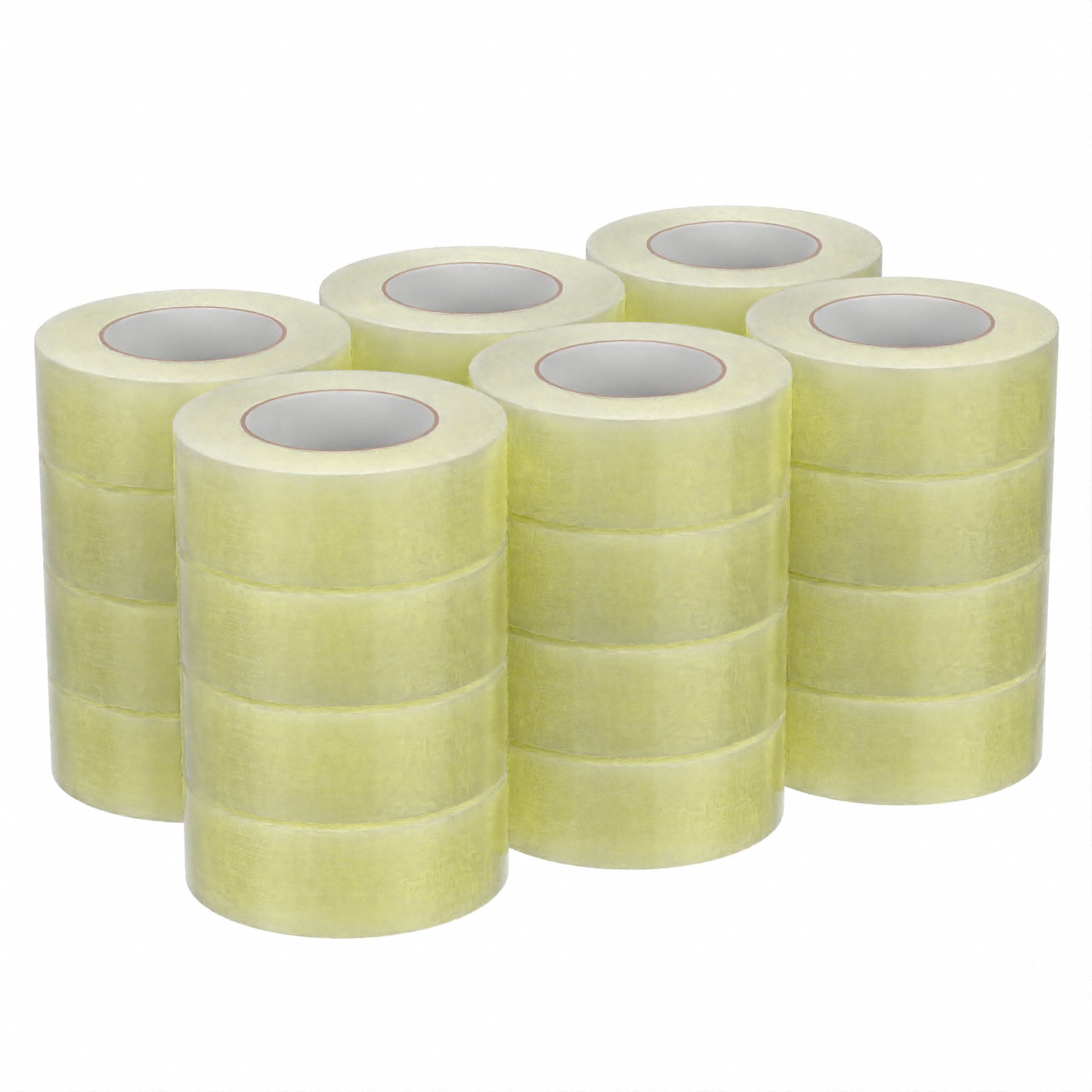 CARTON SEALING TAPE, 1.8 MIL THICK, 3 IN X 110 YD, 72 MM X 100 M, CLEAR, 24 PK