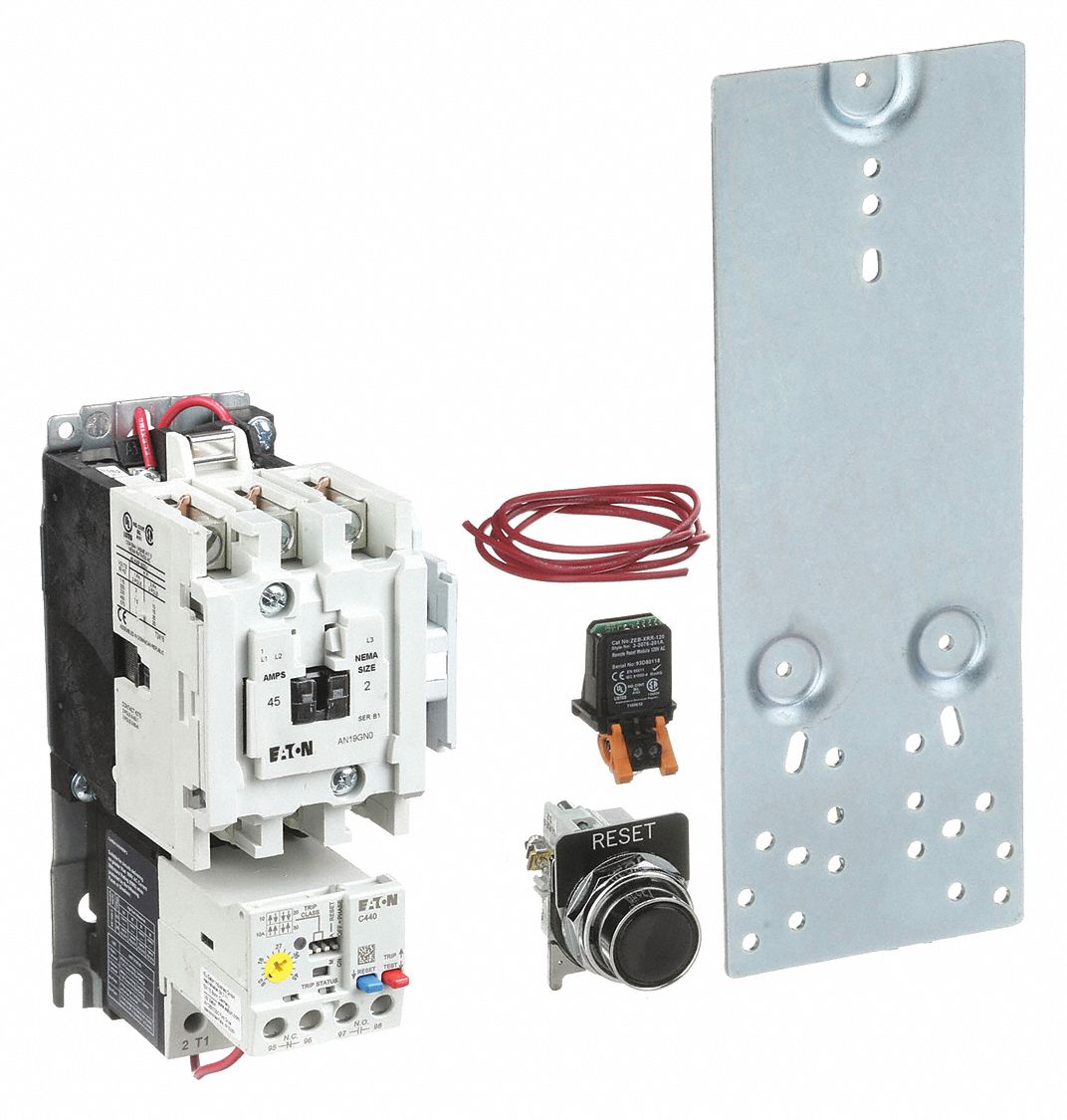 Magnetic Motor Starter: Non-Reversing, 3 Poles, NEMA Size 1, 27 A, 120V AC Coil