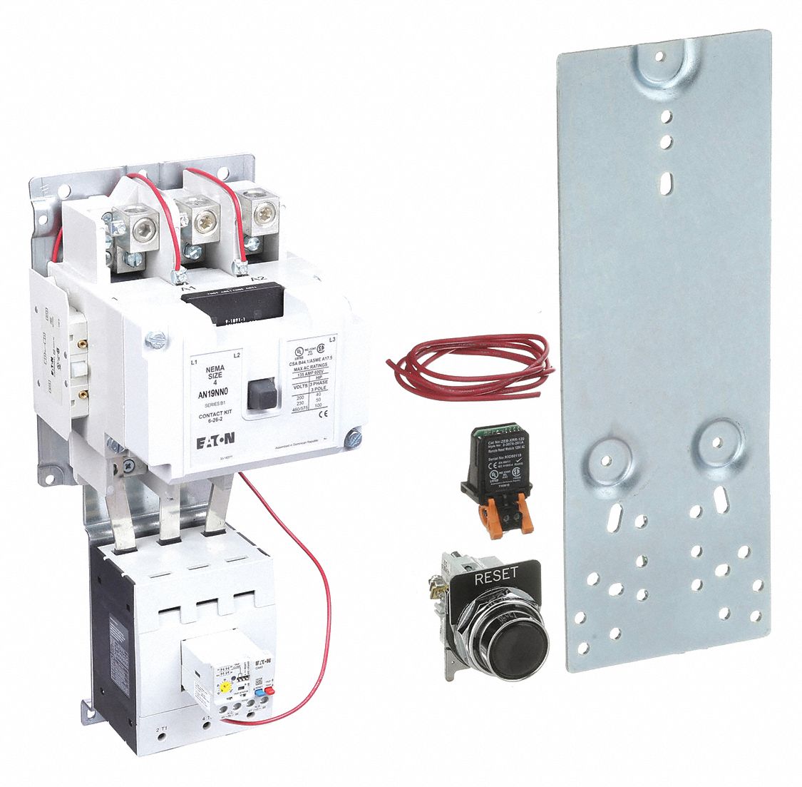 Magnetic Motor Starter: Reversing, 3 Poles, NEMA Size 4, 135 A, 120V AC Coil