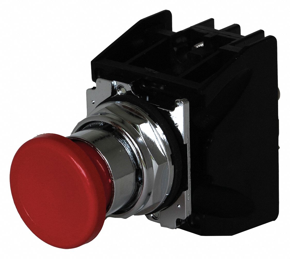 Hazardous Location Push Button: 30 mm, Metallic, Mushroom Head Profile, 1NO/1NC