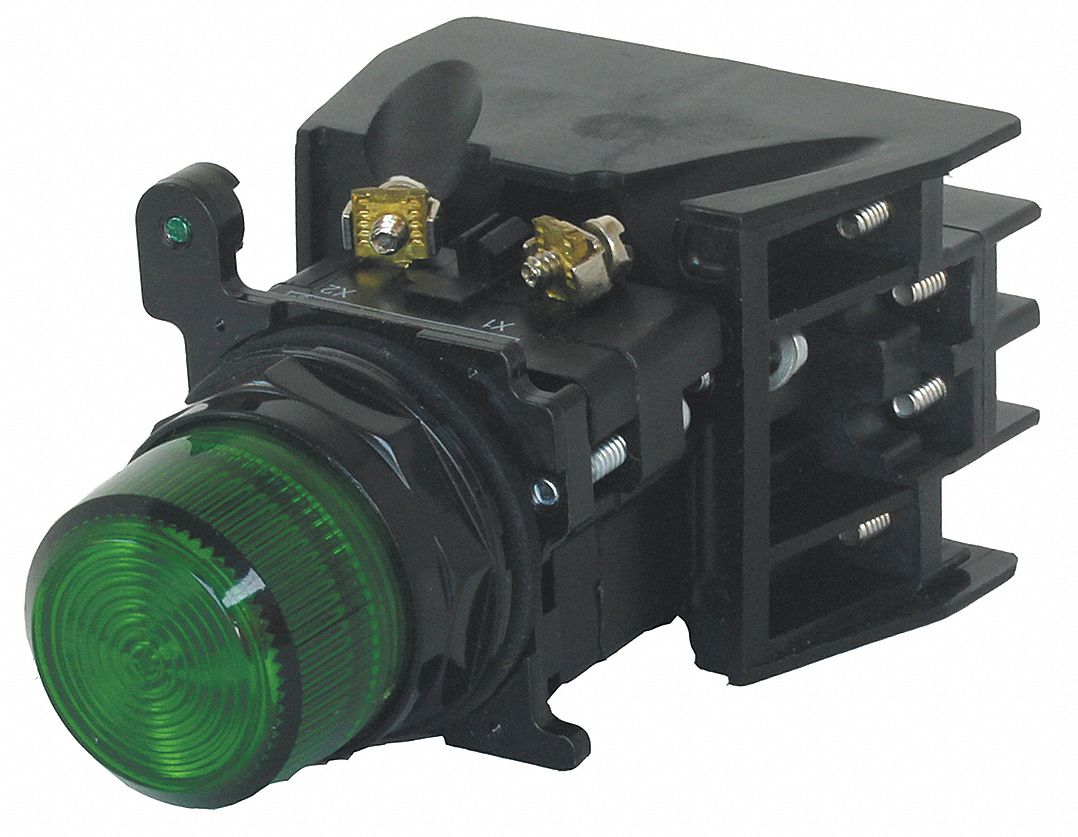 Illuminated Push Button: 30 mm, Metallic, Extended Profile, 1NO/1NC