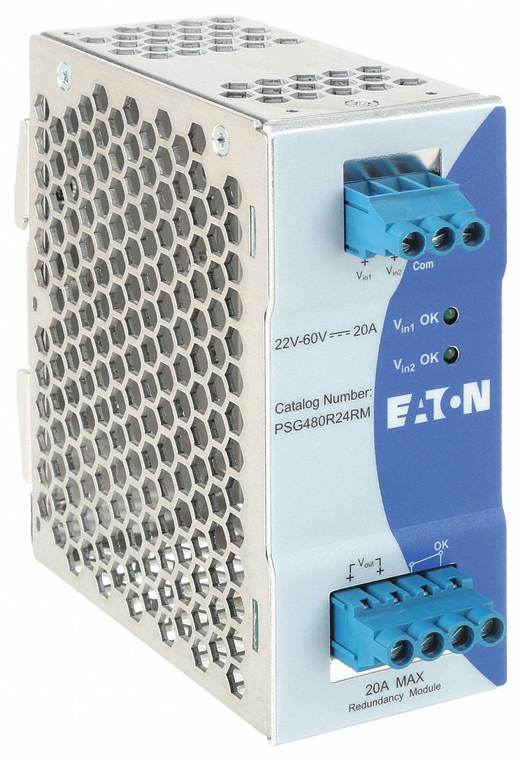 DC Power Supply: DIN Rail, 960 W Output Power - Rated, 20 A Current - Output, Single Phase