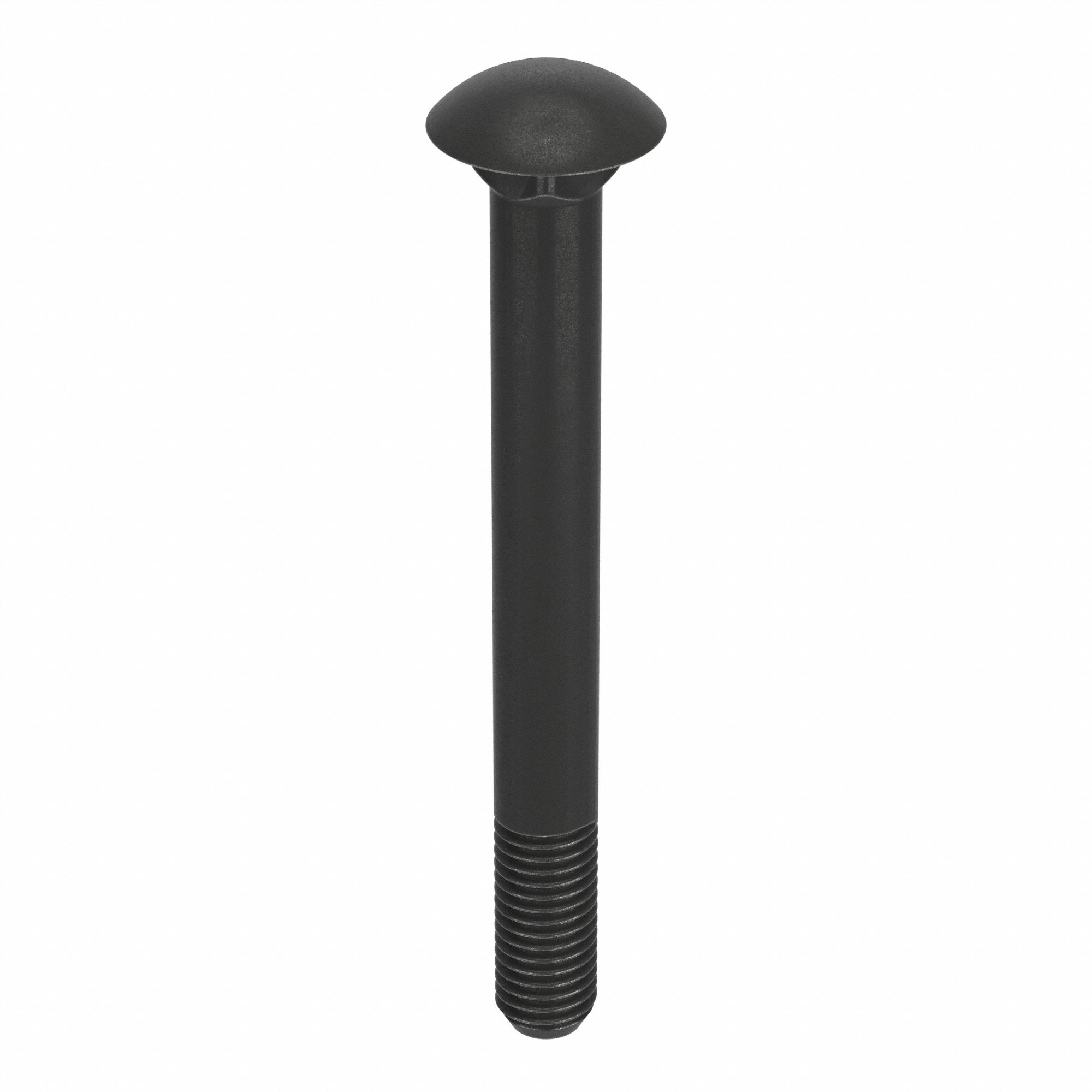 CARRIAGE BOLT, SQUARE, STEEL, UNC, GRADE 2, BLACK OXIDE, ⅝"-11 THREAD, 5 IN L, INCH, 10 PK