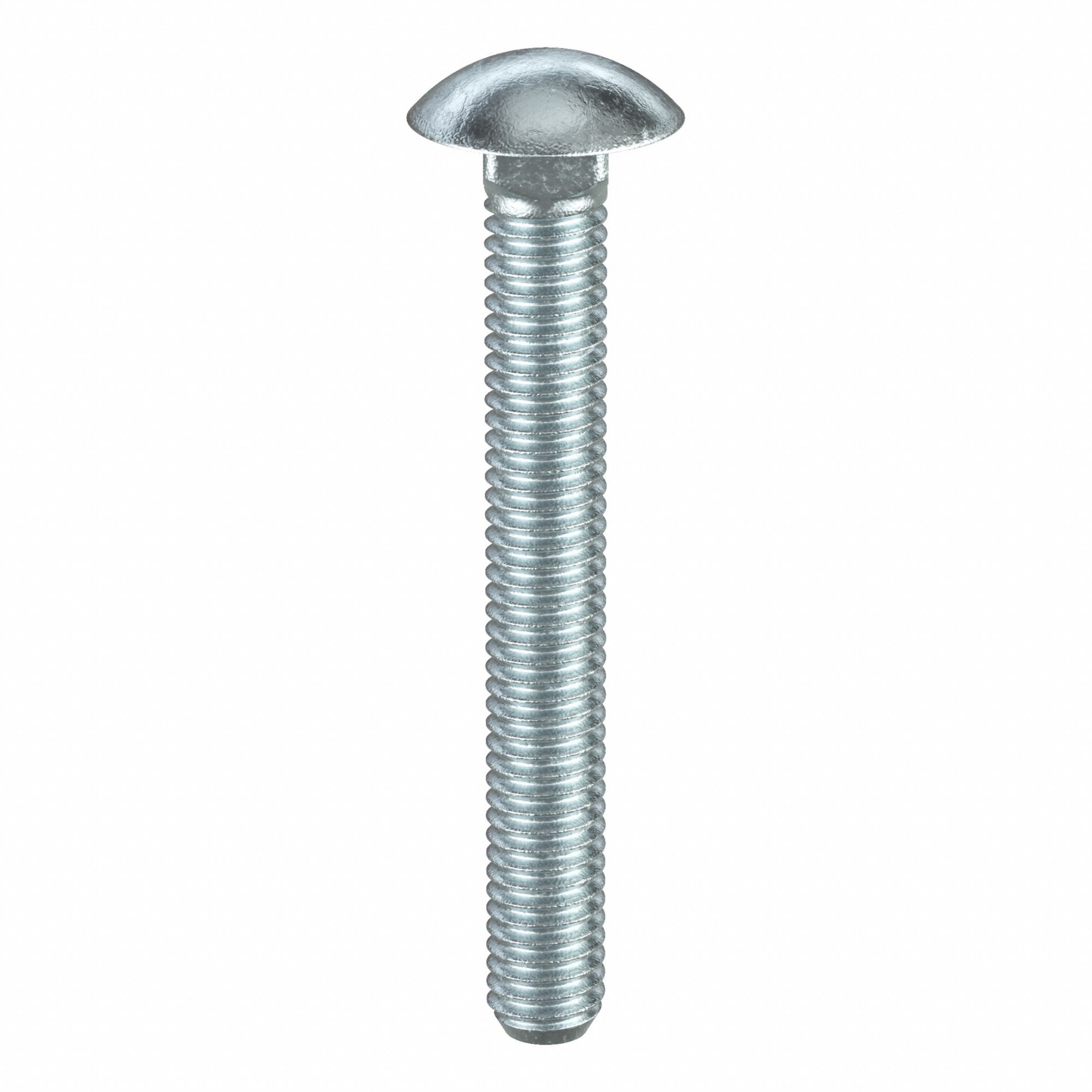 Carriage Bolt: Square Neck, 3/8"-16 Thread Size, 3 in lg, Steel, Grade 2, Zinc-Plated, 25 PK