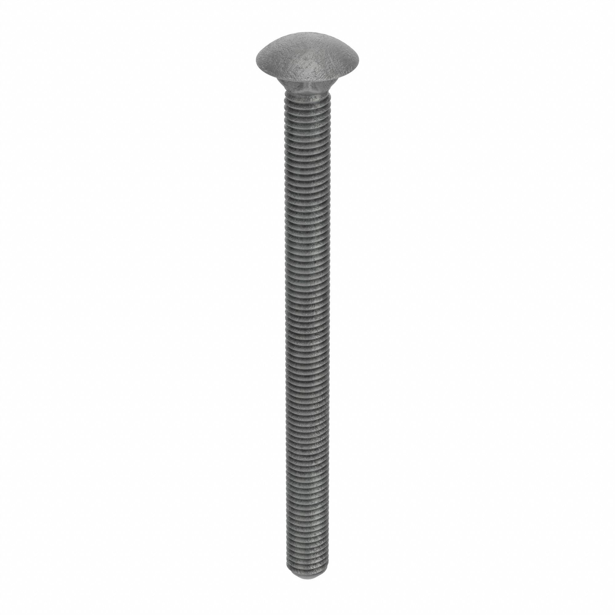 CARRIAGE BOLT, SQUARE, STEEL, GRADE 2, HOT DIPPED GALVANIZED, ½"-13 THREAD, 6 IN L, 10 PK