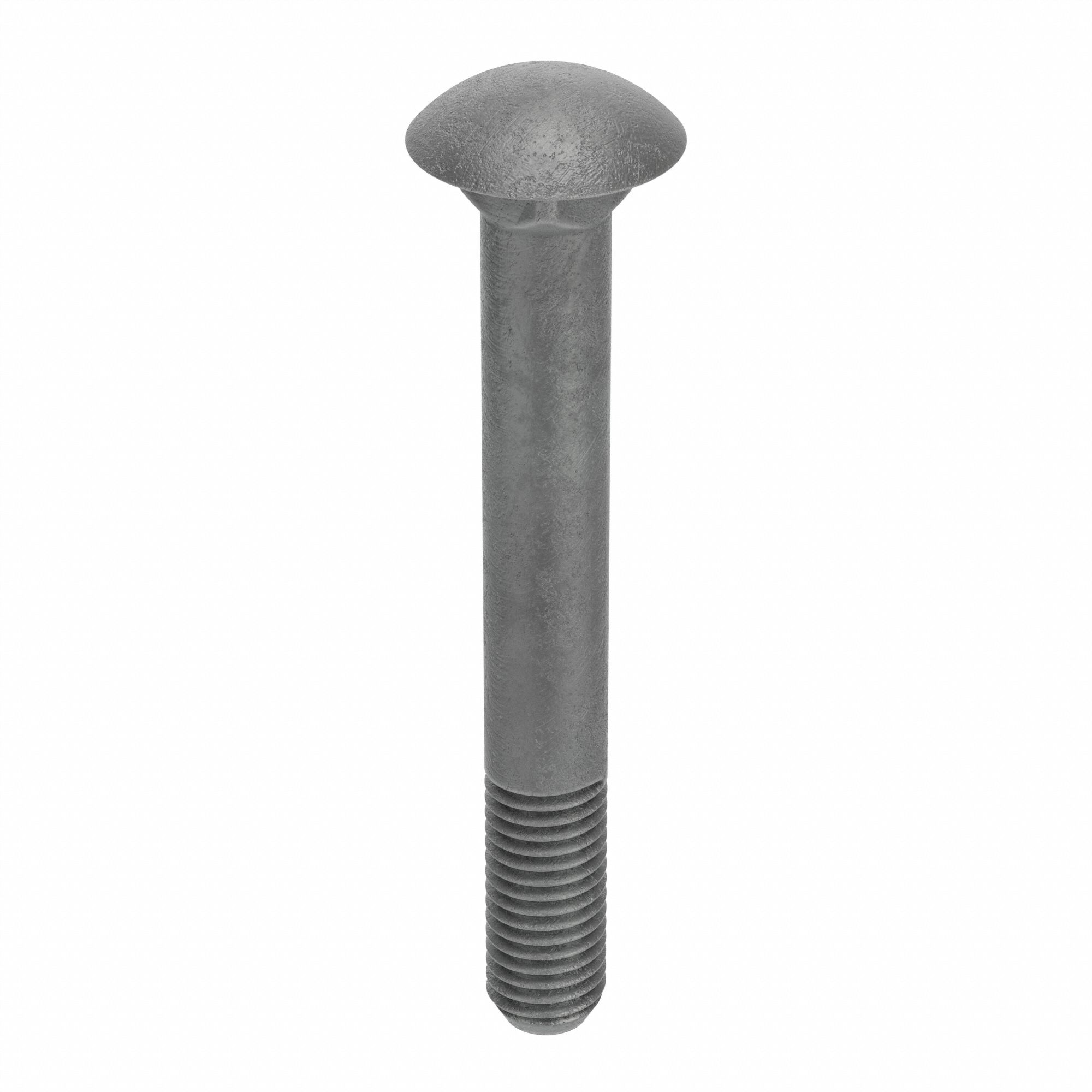 CARRIAGE BOLT, SQUARE, STEEL, GRADE 2, HOT DIPPED GALVANIZED, 5/16"-18 THREAD, 4 IN L, 50 PK