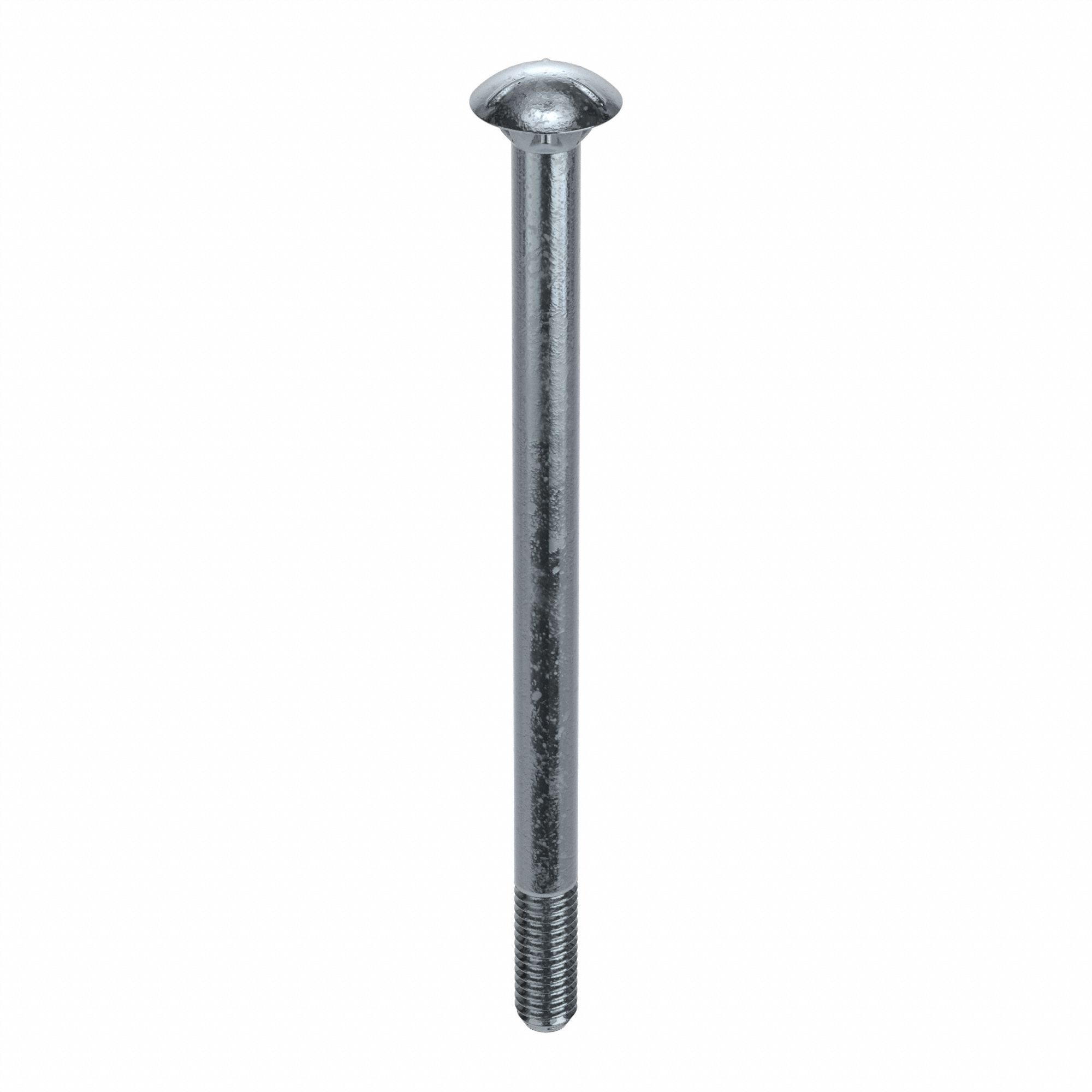 Carriage Bolt: Square Neck, 3/8"-16 Thread Size, 6 in lg, Steel, Grade 5, Zinc-Plated, 10 PK