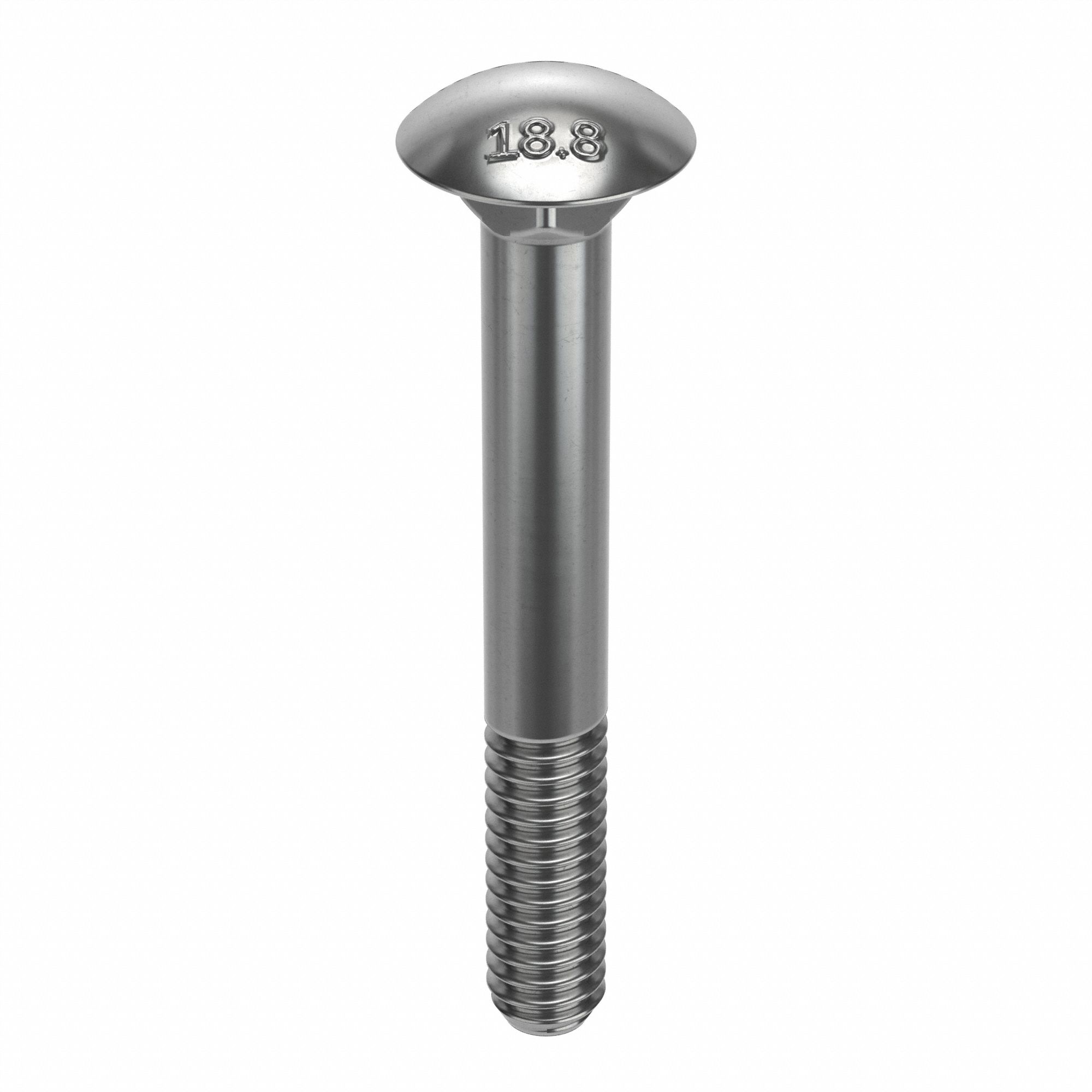 CARRIAGE BOLT, SQUARE, 18-8 STAINLESS STEEL, PLAIN, ¼