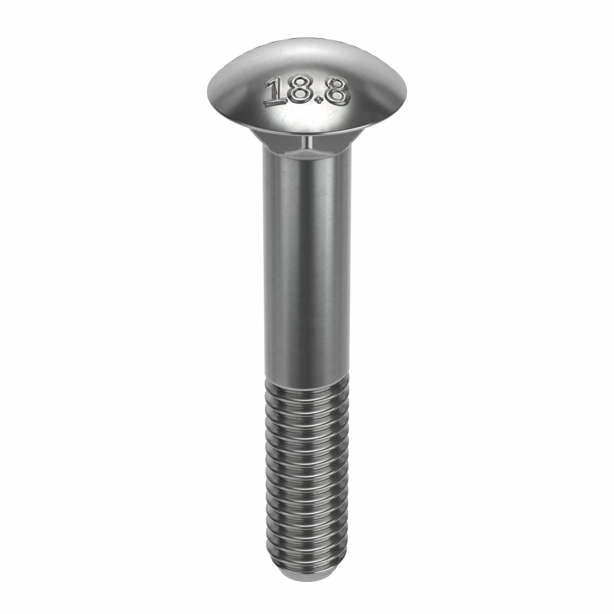 CARRIAGE BOLT, SQUARE, 18-8 STAINLESS STEEL, PLAIN, 5/16