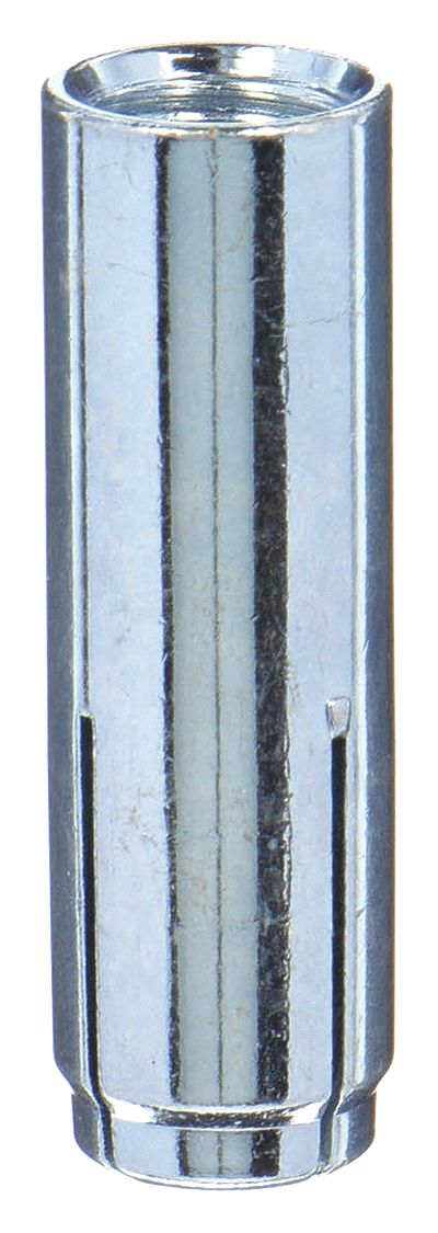 Drop-In Anchor: 3/4"-10 Thread Size, 3 1/8 in Overall Lg, 1 in Dia, Steel, 5 PK