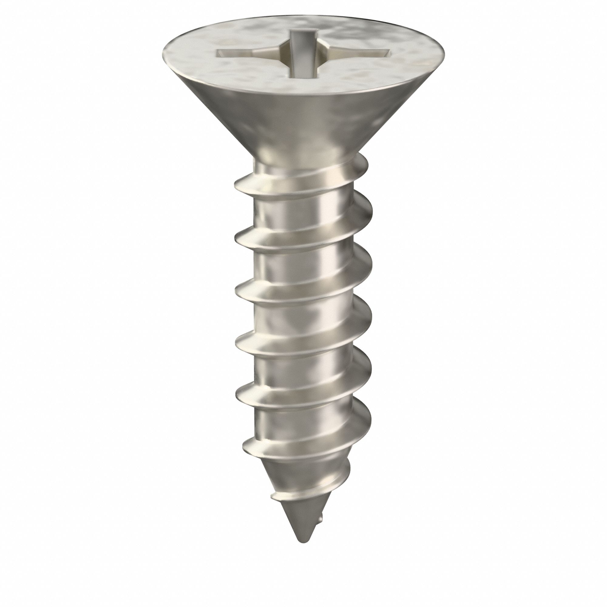 Wood Screw: #8 Size, 5/8 in Lg, Stainless Steel, Flat, Phillips, 100 PK