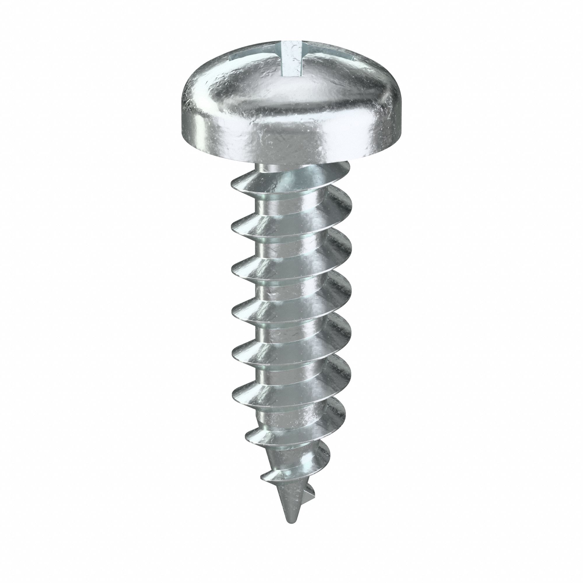 Multi-Material Screw: #8 Size, 5/8 in Lg, Steel, Zinc-Plated, Pan, Phillips, 200 PK