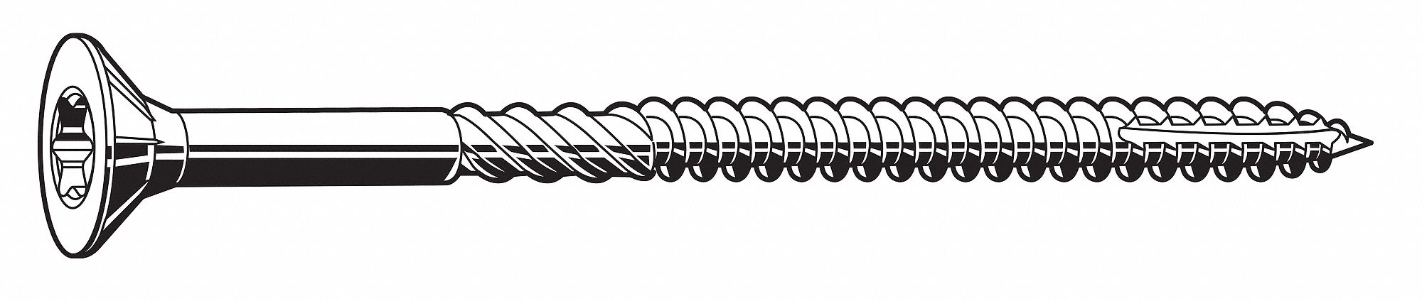 10 Size, 3 in Lg, Multi-Material Screw - 31JJ12|U30105