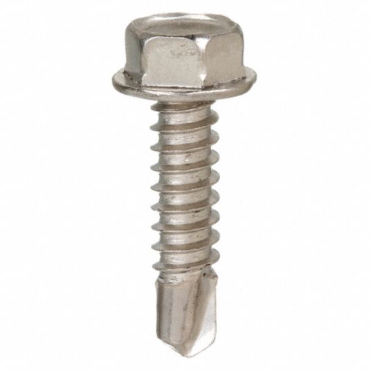 1/4 in Size, 1 in Lg, Self-Drilling Screw - 31JK24|B31860.025.0100 ...