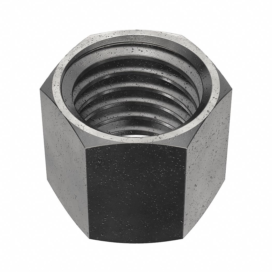 Hex Nut: Heavy Hex, 5/8"-11 Thread, 1 1/16 in Hex Wd, 39/64 in Hex Ht, Steel, Grade C, Plain, 10 PK