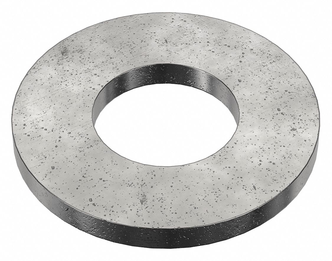 Flat Structural Washer: Through Hardened, Plain, Steel, 5/8 in Screw Sz, 0.72 in Inside Dia, 10 PK