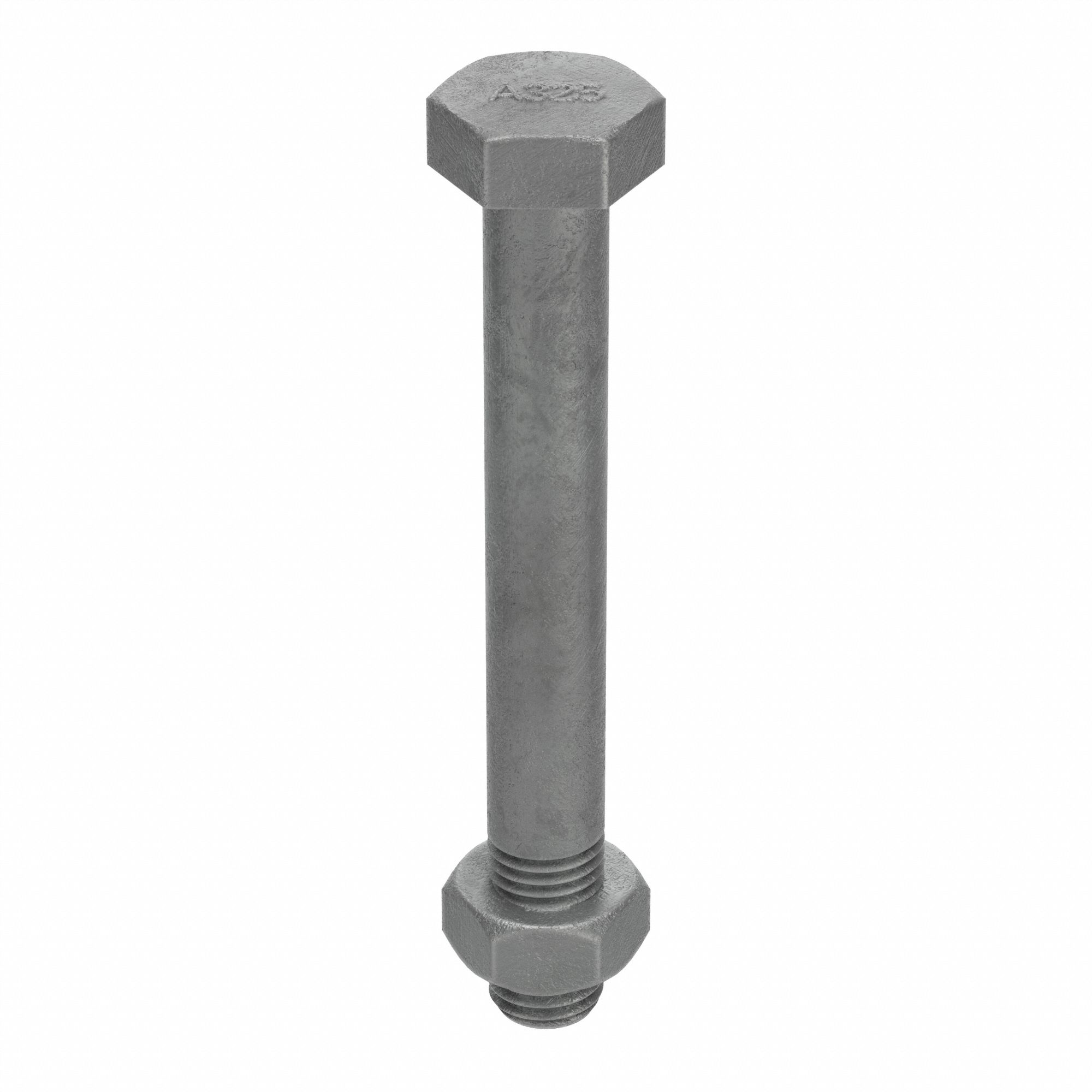 STRUCTURAL BOLT, STEEL, A325 TYPE 1, HOT DIPPED GALVANIZED, ⅞"-9 THREAD, WITH NUT, 8IN L, HRC25, 5PK