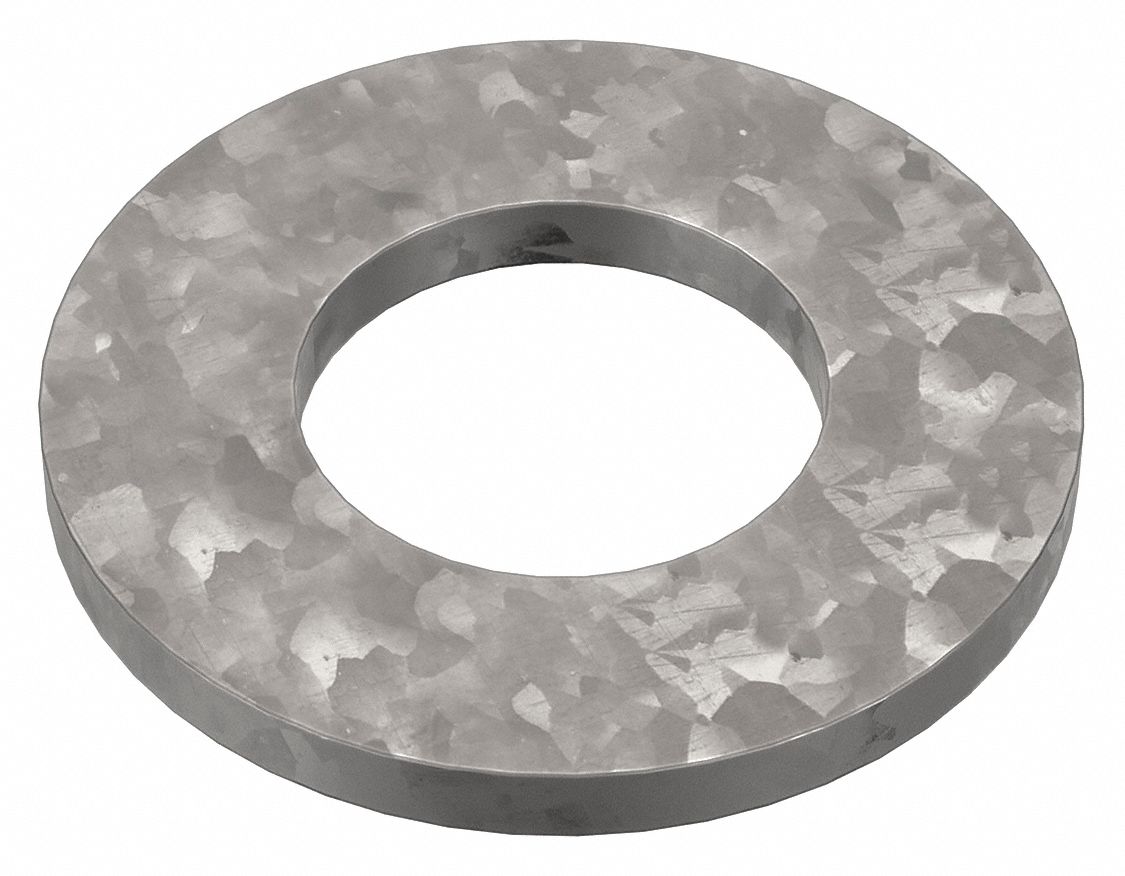 Flat Structural Washer: Through Hardened, Hot Dipped Galvanized, Steel, 3/4 in Screw Sz, 10 PK