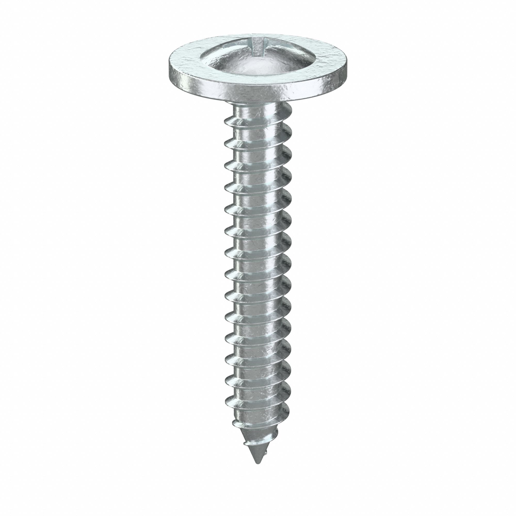 Sheet Metal Screw: #8 Size, 1 in Lg, Steel, Zinc-Plated, Phillips, K-Lath, 100 PK