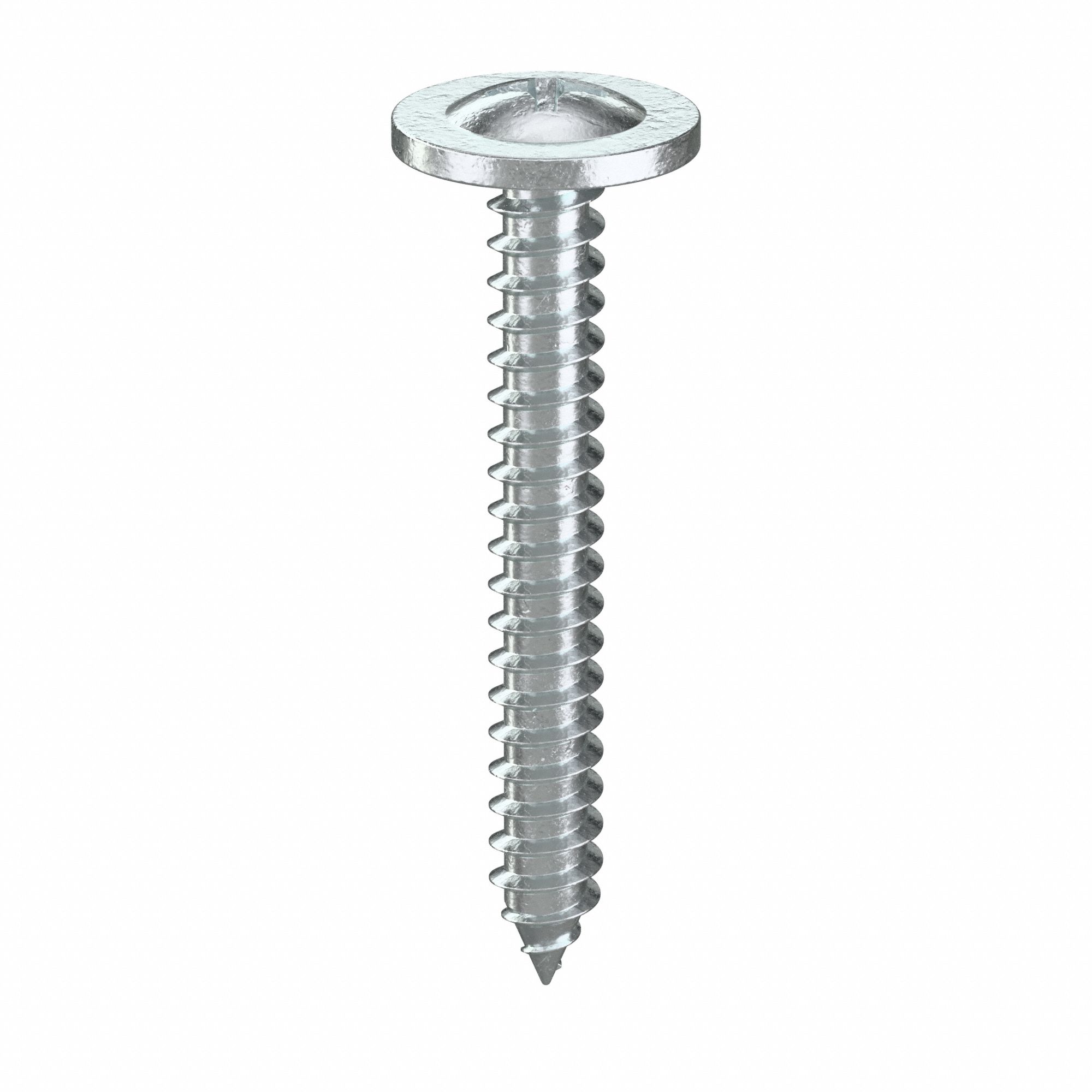 Sheet Metal Screw: #8 Size, 1 1/4 in Lg, Steel, Zinc-Plated, Phillips, K-Lath, 100 PK