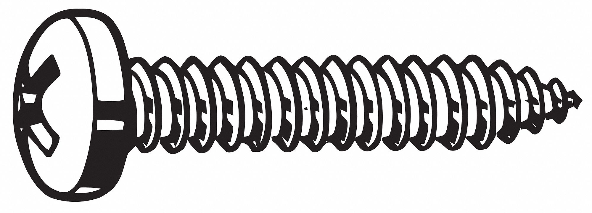 TAPPING SHEET METAL SCREW, SIZE #8, 1¼ IN L, 18-8 SS, PLAIN FINISH, PAN, AB, 100 PK