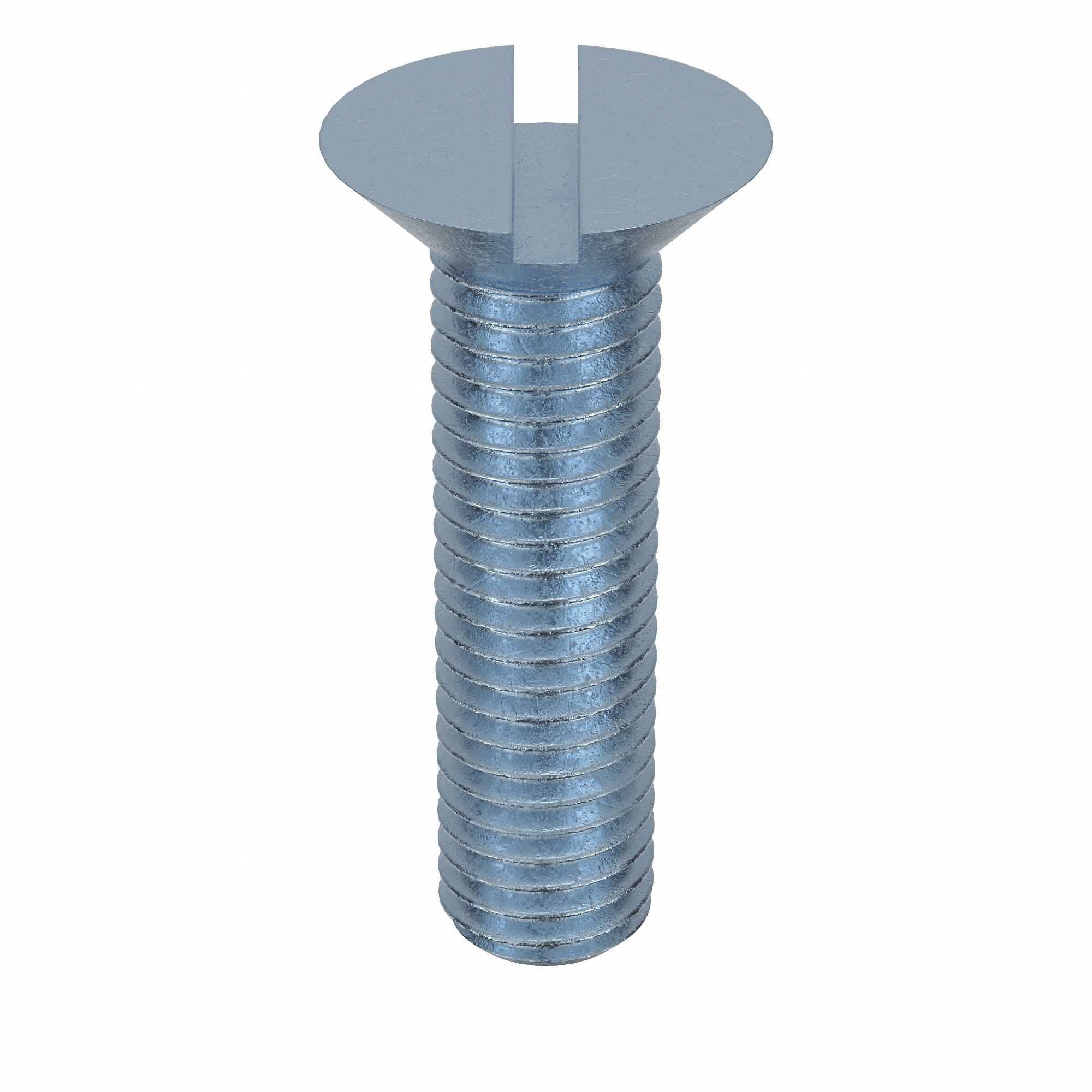 Machine Screw: M10x1.50 Thread Size, 40 mm Lg, Steel, Zinc-Plated, Flat, Slotted, 10 PK