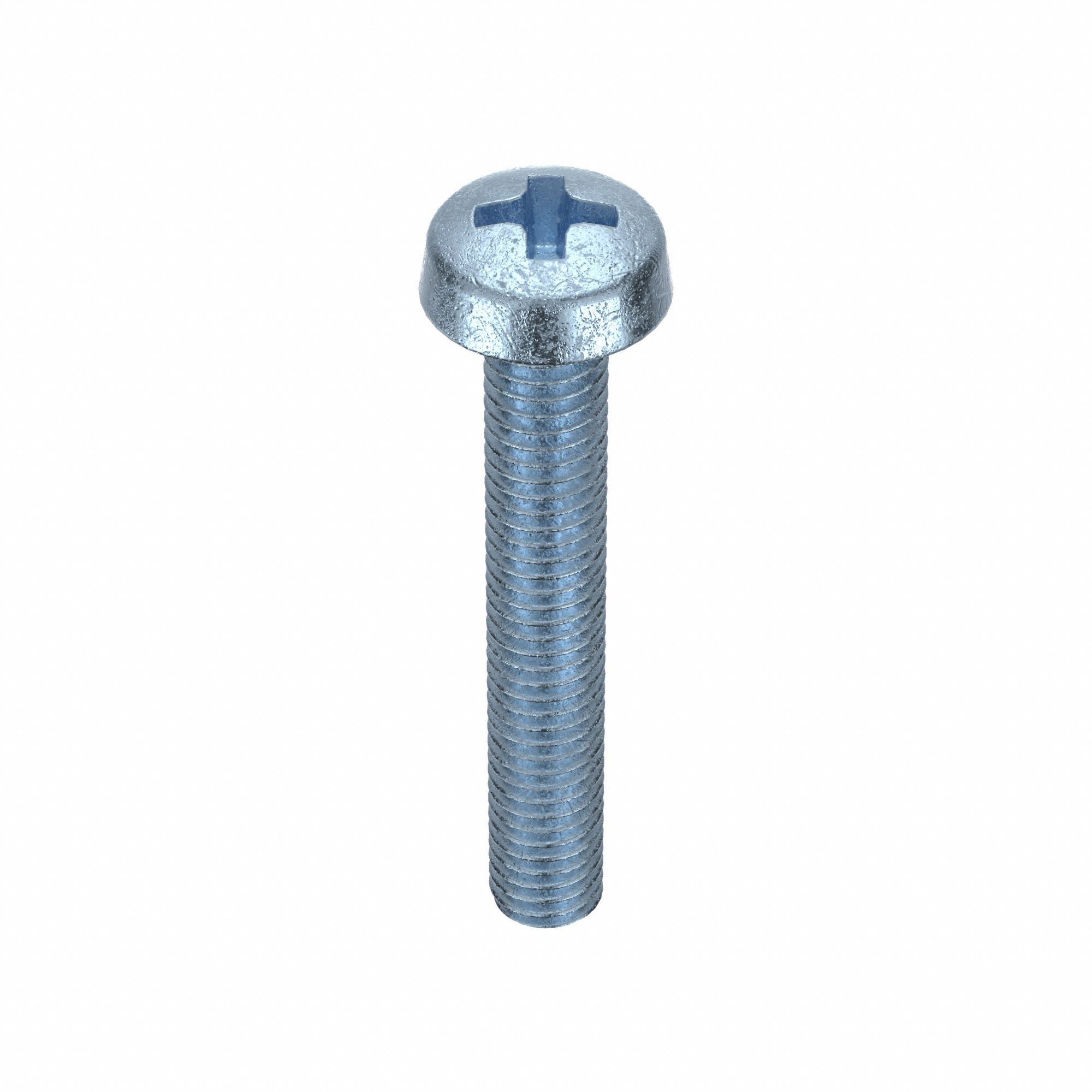 MACHINE SCREW, M6 THREAD, 40MM L, STEEL, ZINC PLATED, FILLISTER, PHILLIPS, METRIC, 50 PK