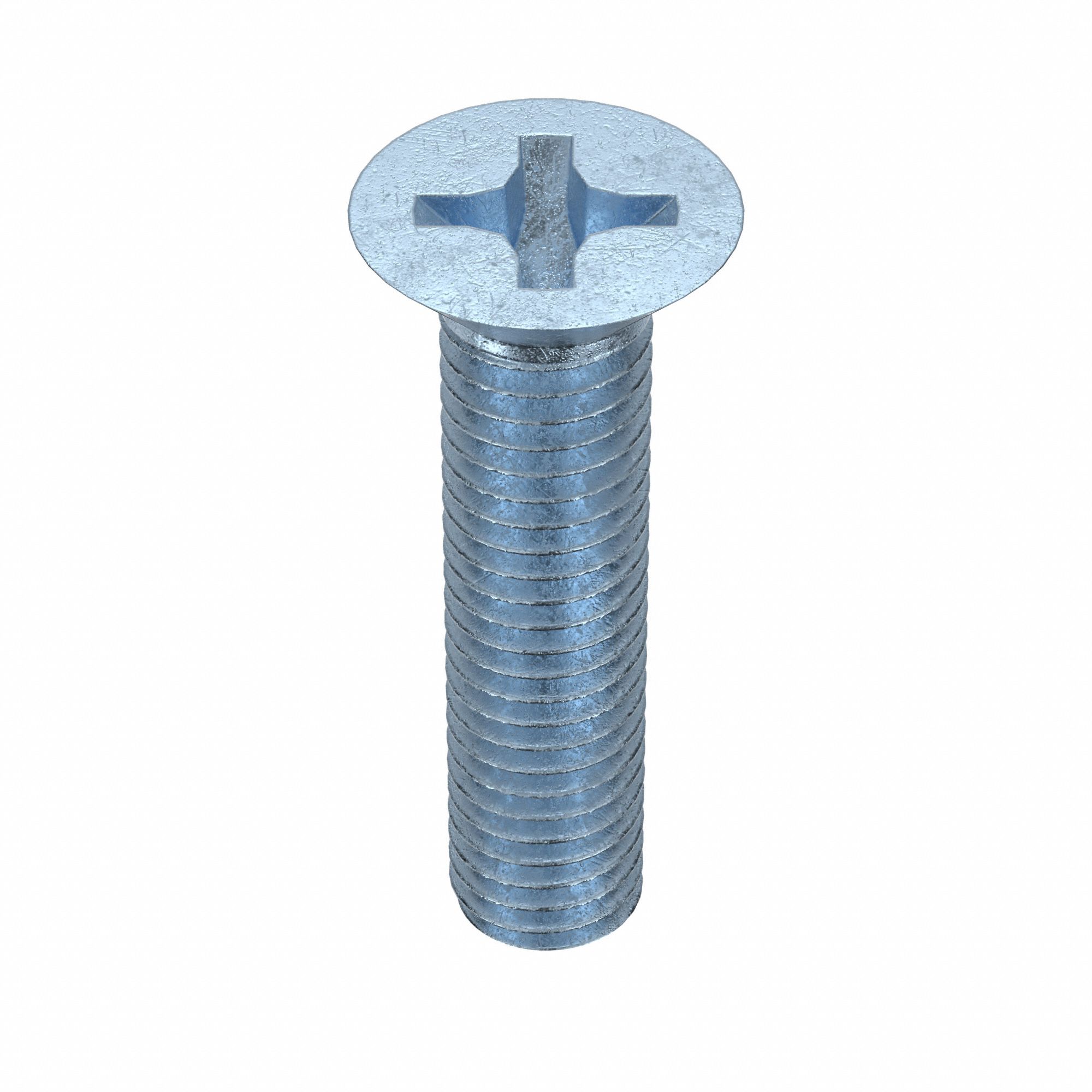 Machine Screw: M8x1.25 Thread Size, 35 mm Lg, Class 4.8, Steel, Zinc-Plated, Flat, Phillips, 25 PK