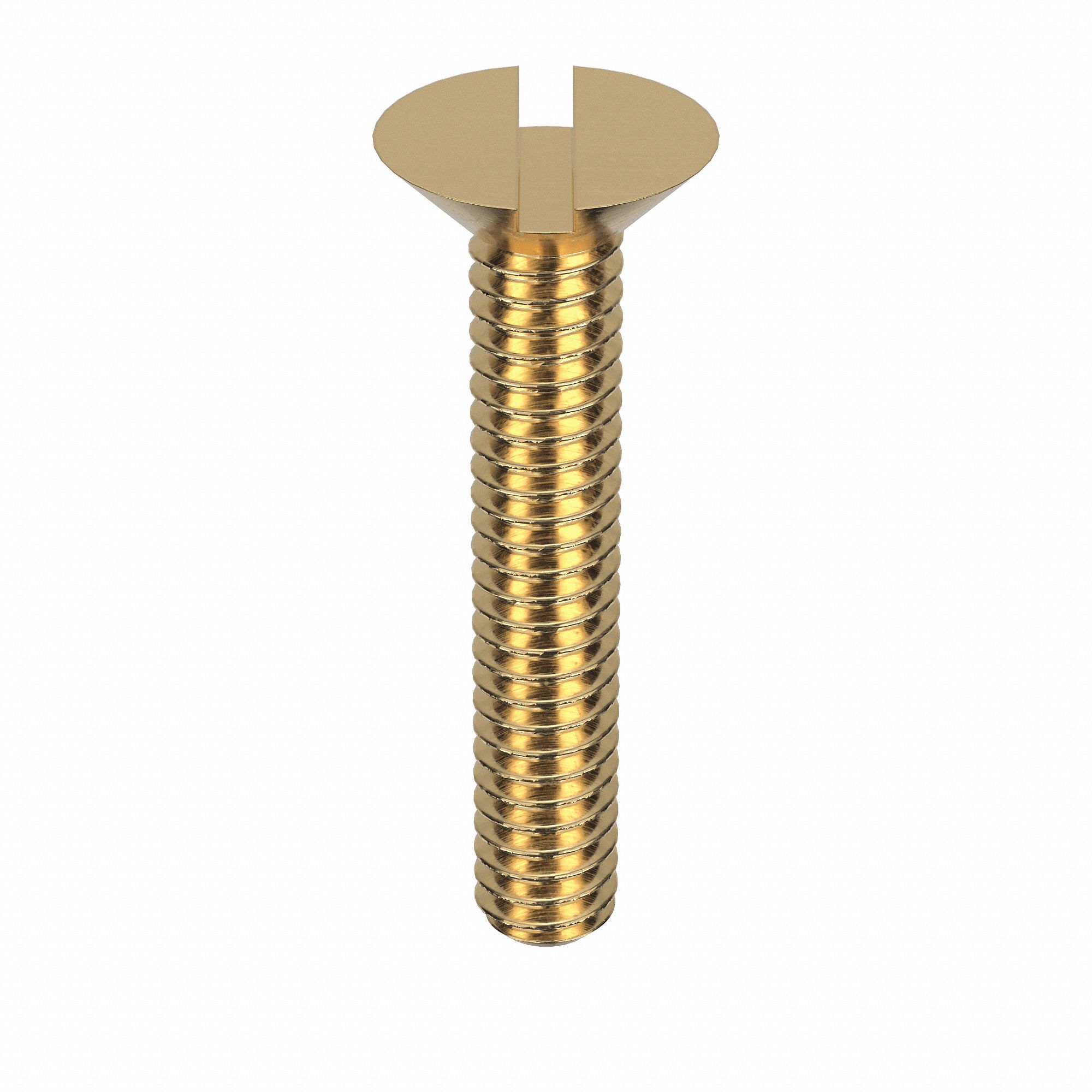 Machine Screw: M2x0.40 Thread Size, 12 mm Lg, Brass, Plain, Flat, Slotted, Machine Screw, 50 PK