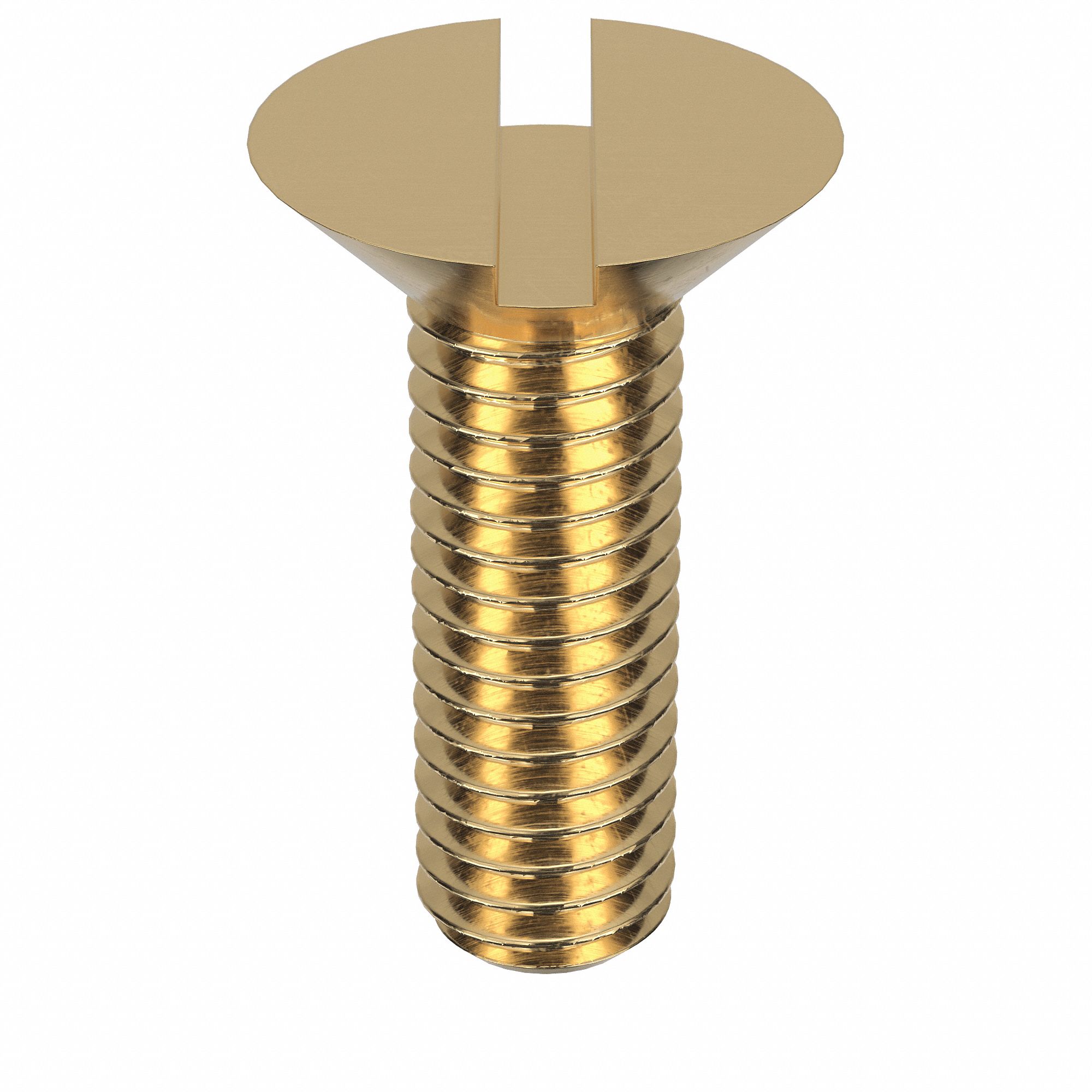 Machine Screw: M3x0.50 Thread Size, 10 mm Lg, Brass, Plain, Flat, Slotted, Machine Screw, 50 PK