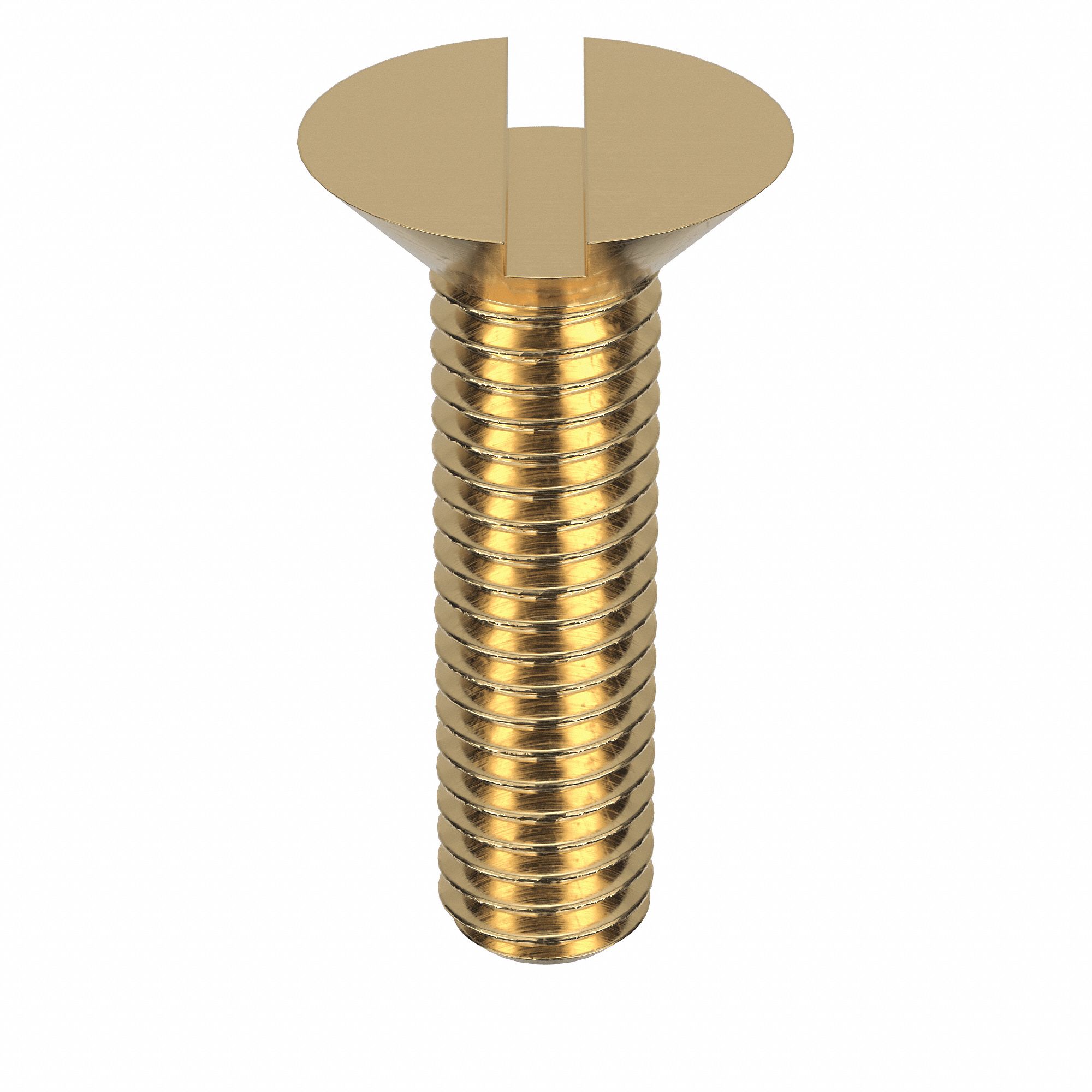 Machine Screw: M3x0.50 Thread Size, 12 mm Lg, Brass, Plain, Flat, Slotted, Machine Screw, 50 PK