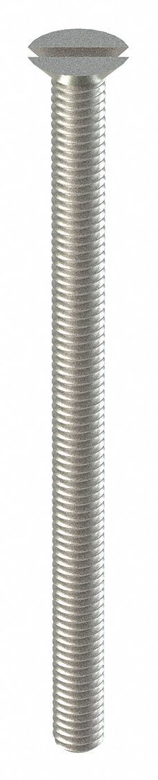 Machine Screw: M4x0.70 Thread Size, 60 mm Lg, 18-8, Stainless Steel, Plain, Flat, Slotted, 25 PK