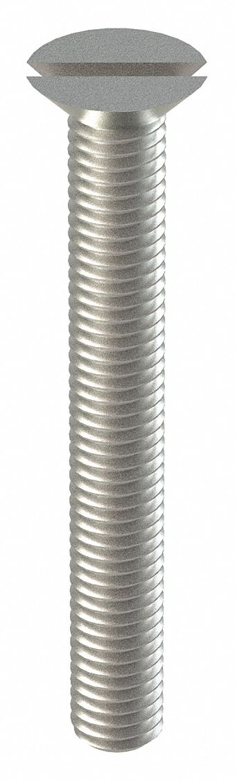 VIS MÉCANIQUE,M5,45MM LO,AI 18-8,LISSE, PLATE,FENDUE,MÉTRIQUE,50PQ