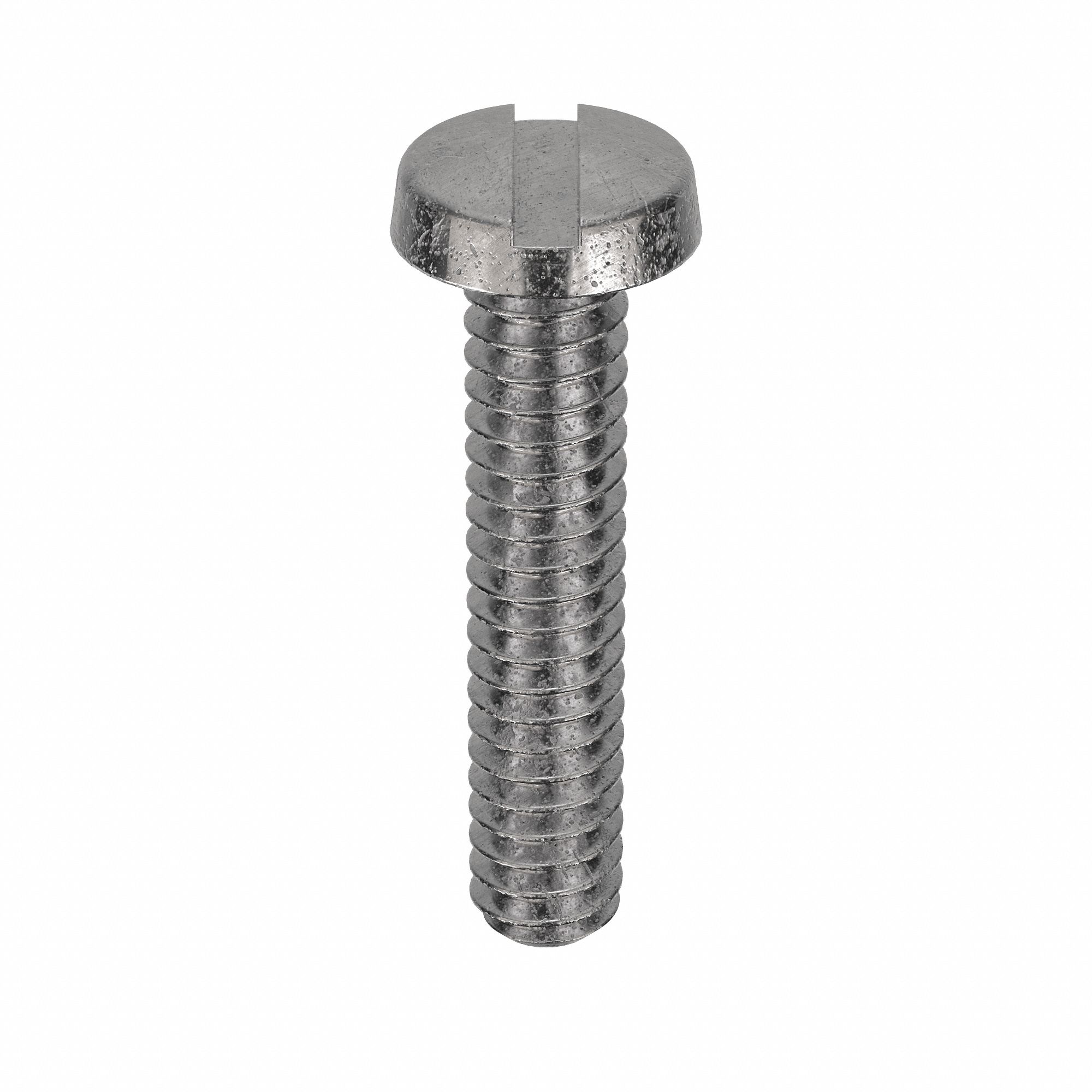 Machine Screw: M1.6x0.35 Thread Size, 8 mm Lg, 18-8, Stainless Steel, Plain, Cheese, Slotted, 25 PK