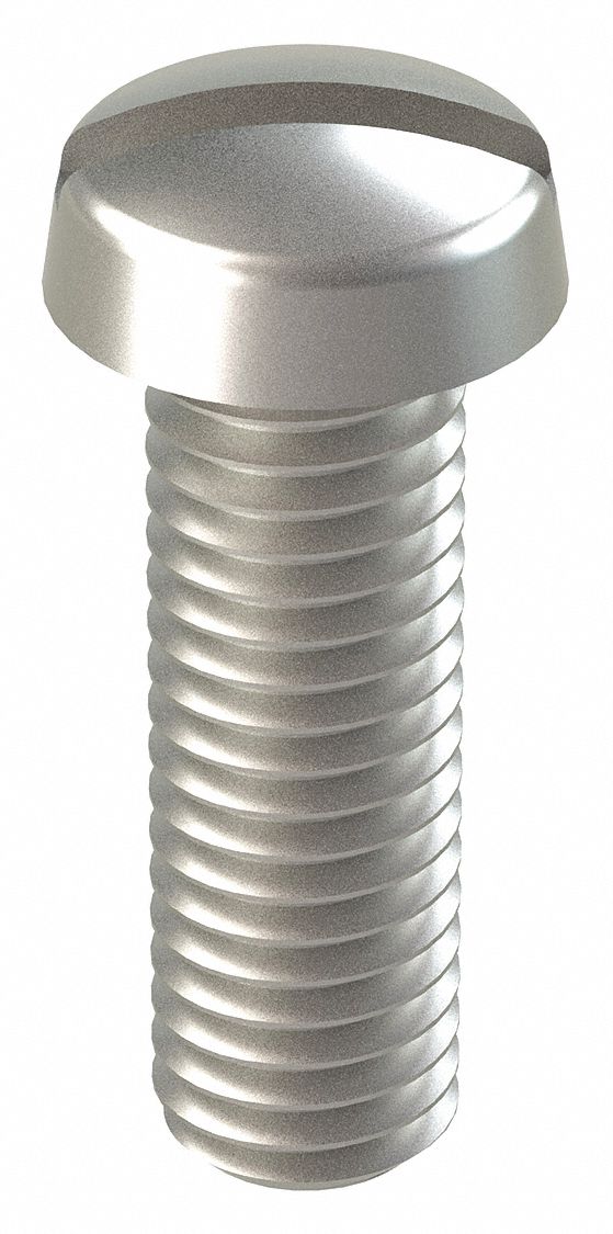 Machine Screw: M8x1.25 Thread Size, 30 mm Lg, 18-8, Stainless Steel, Plain, Cheese, Slotted, 25 PK