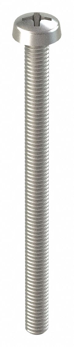 Machine Screw: M4x0.70 Thread Size, 60 mm Lg, 18-8, Stainless Steel, Plain, Cheese, Phillips, 50 PK